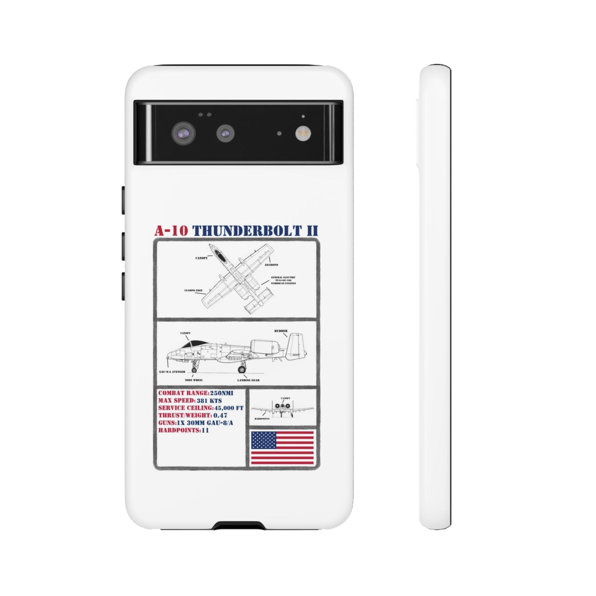 A-10 Thunderbolt Schematic edition phone case (USAF Colour-Way)