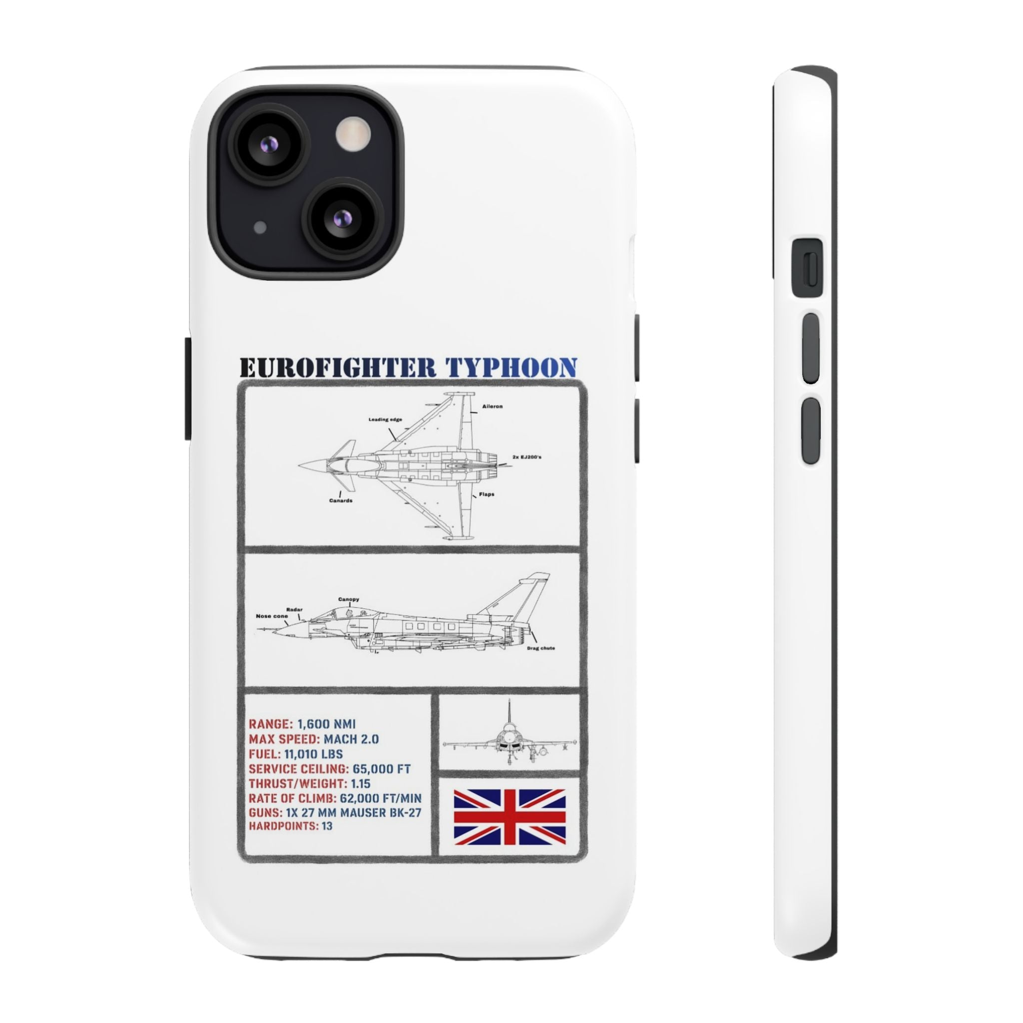 Eurofighter typhoon Schematic edition phone case (RAF Colour-Way)
