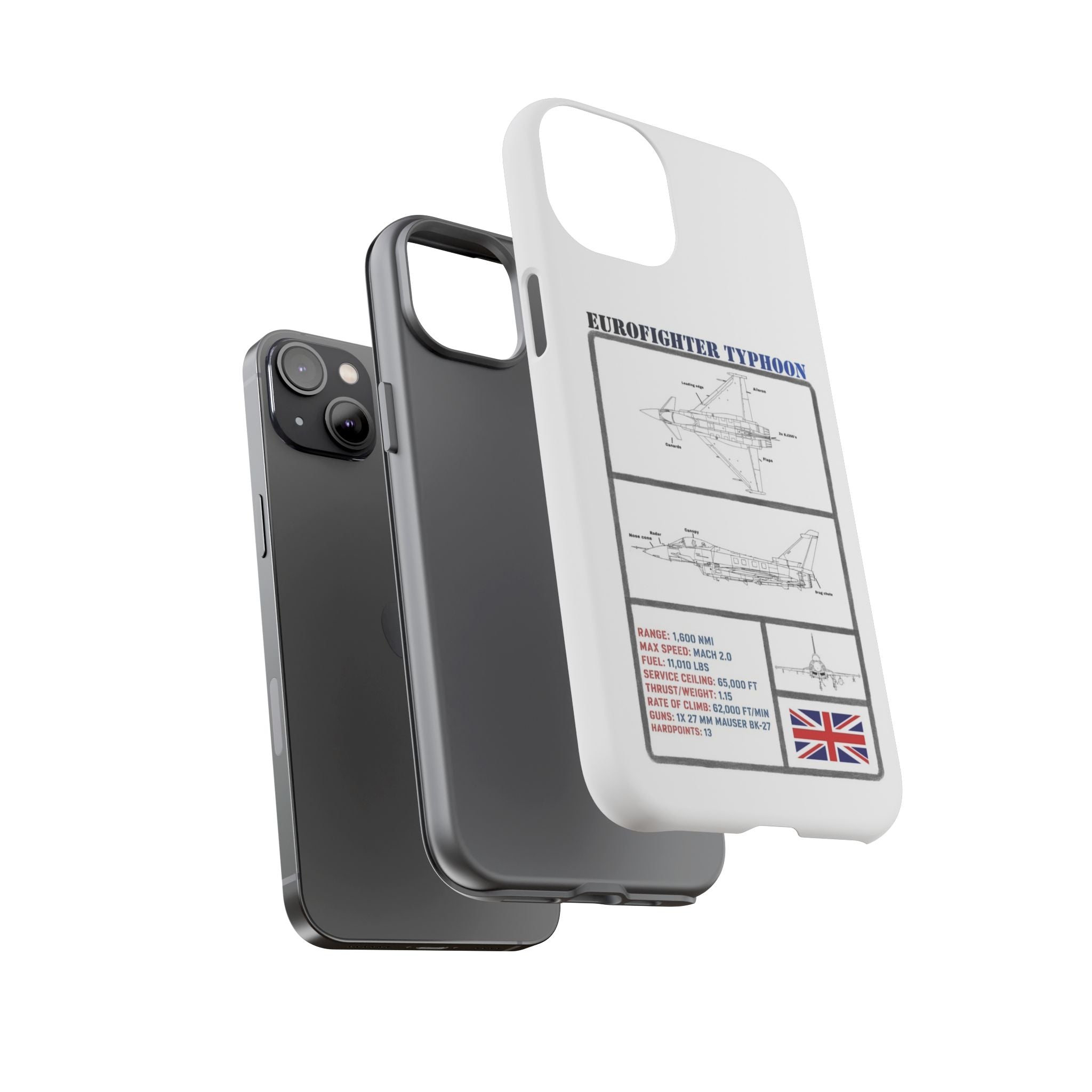 Eurofighter typhoon Schematic edition phone case (RAF Colour-Way)