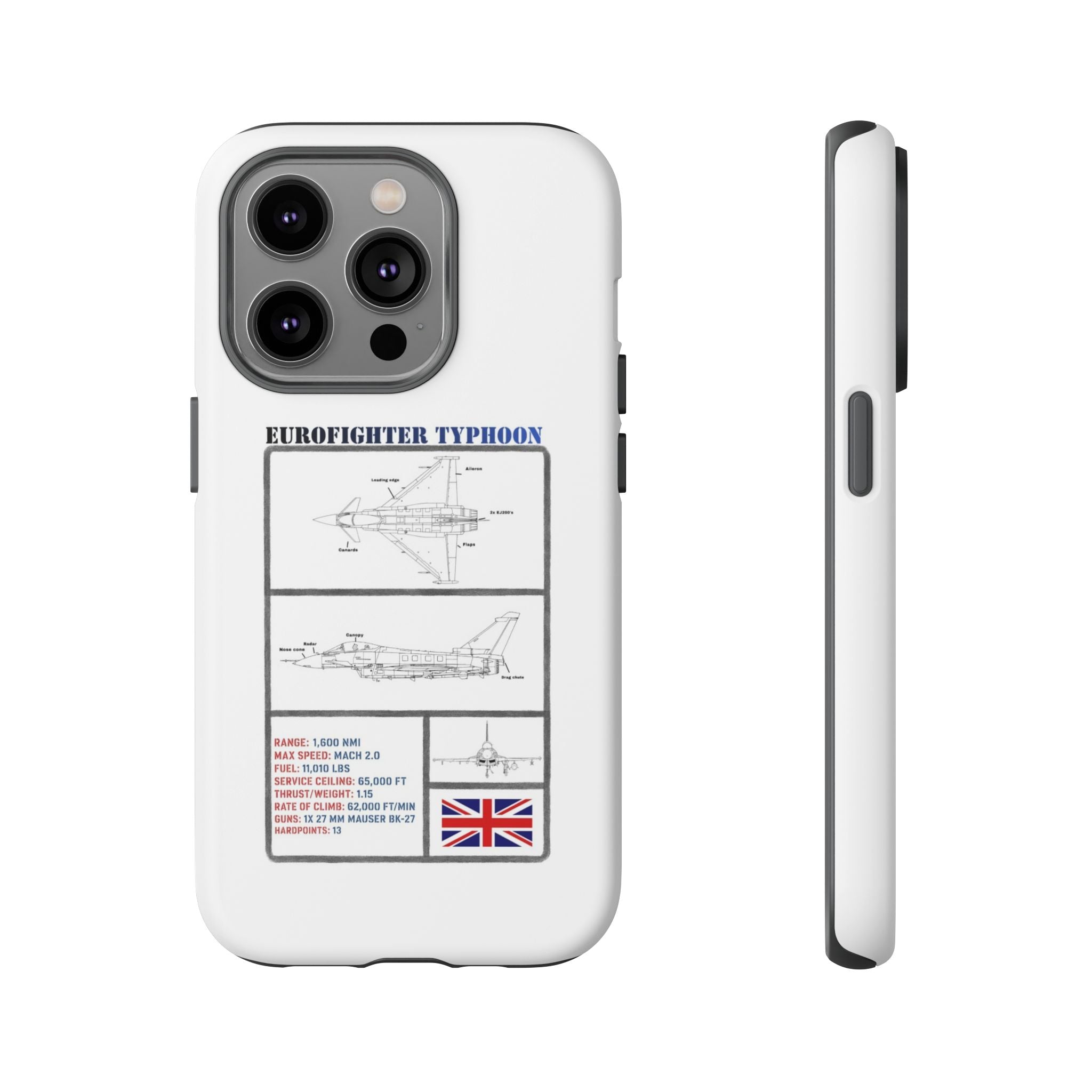 Eurofighter typhoon Schematic edition phone case (RAF Colour-Way)
