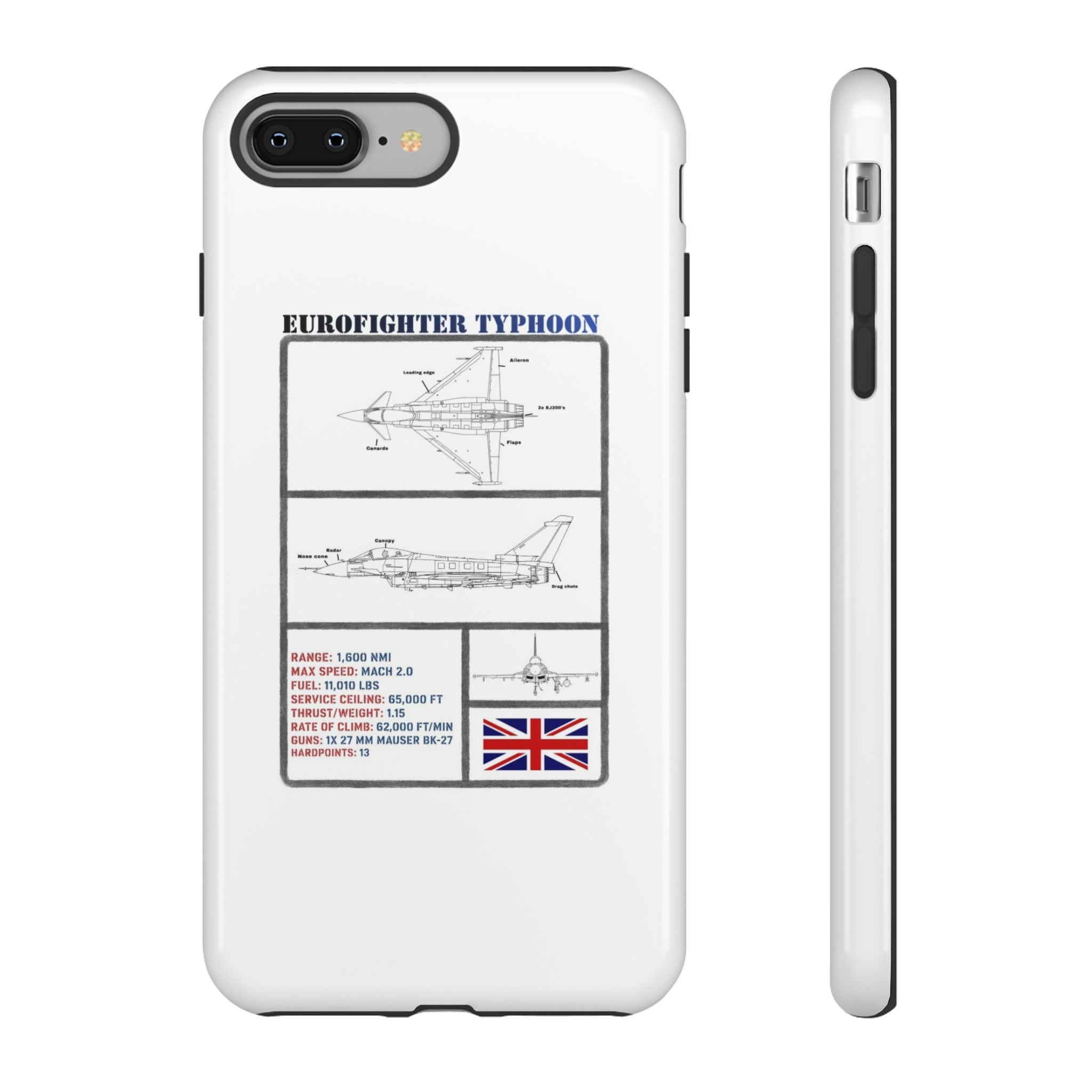 Eurofighter typhoon Schematic edition phone case (RAF Colour-Way)