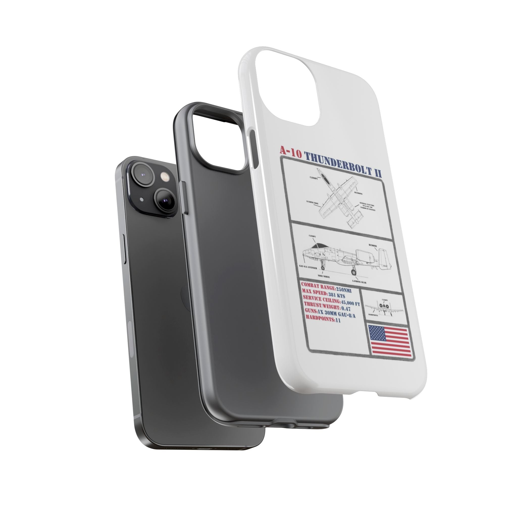 A-10 Thunderbolt Schematic edition phone case (USAF Colour-Way)