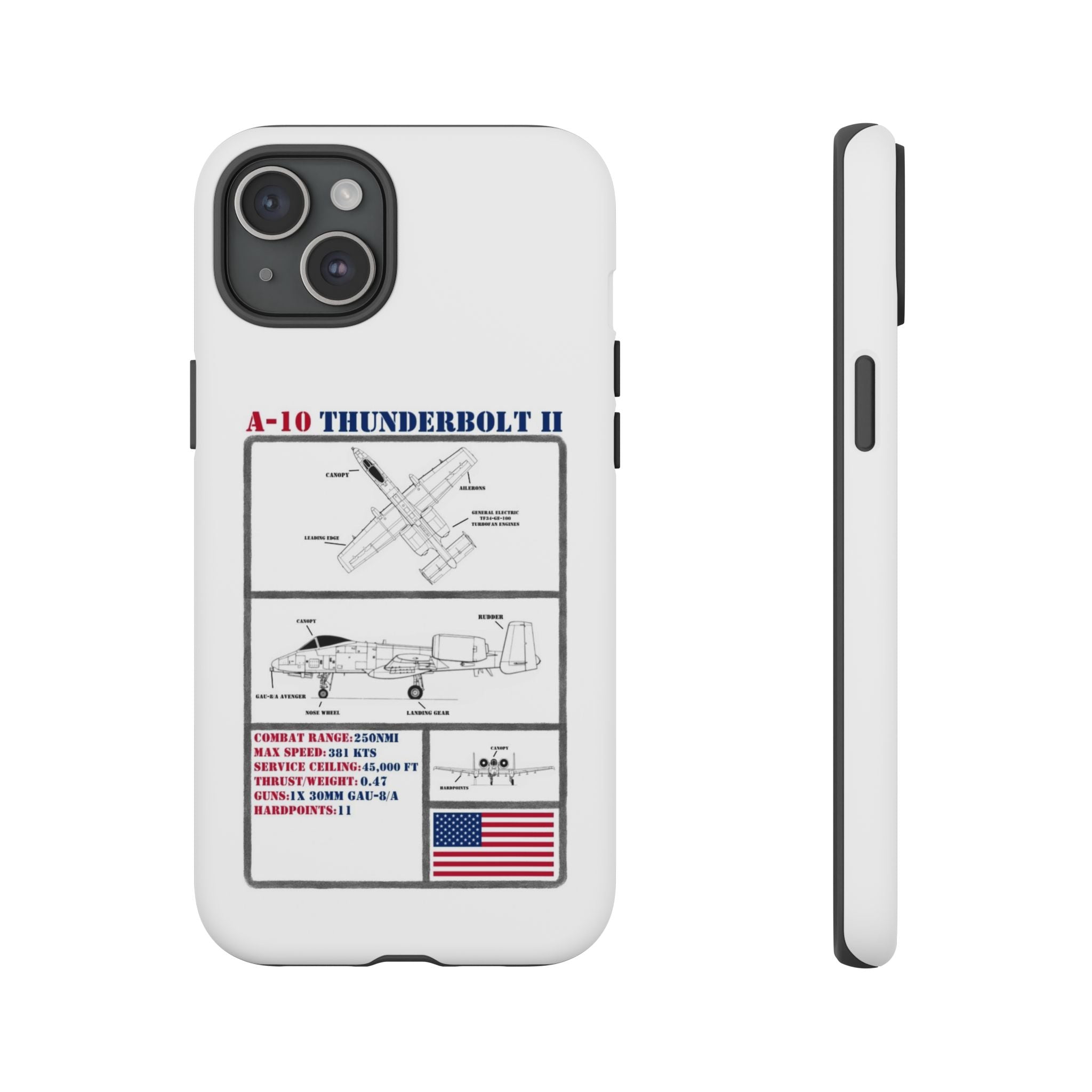 A-10 Thunderbolt Schematic edition phone case (USAF Colour-Way)