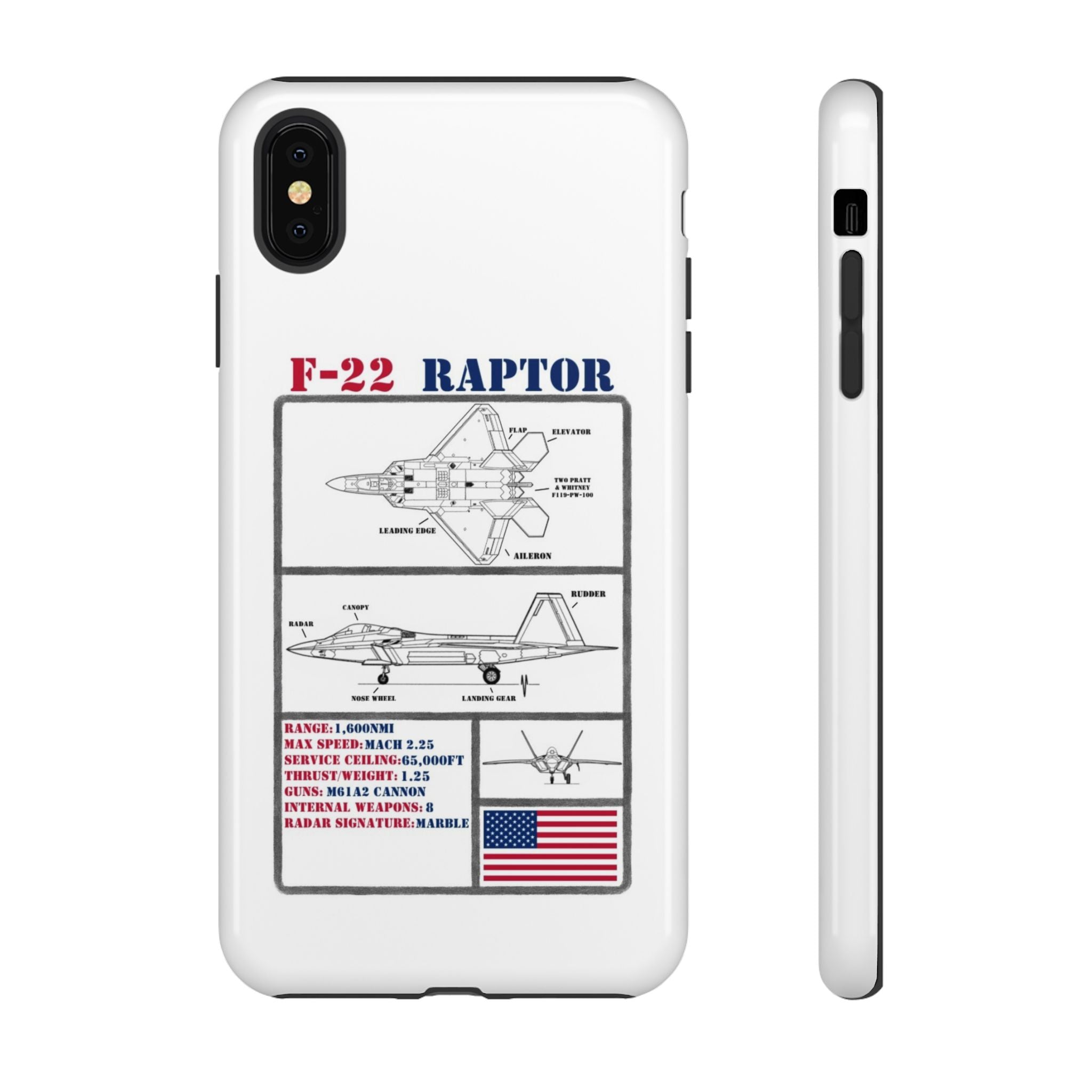 F-22 Raptor Schematic edition phone case (USAF Colour-Way)