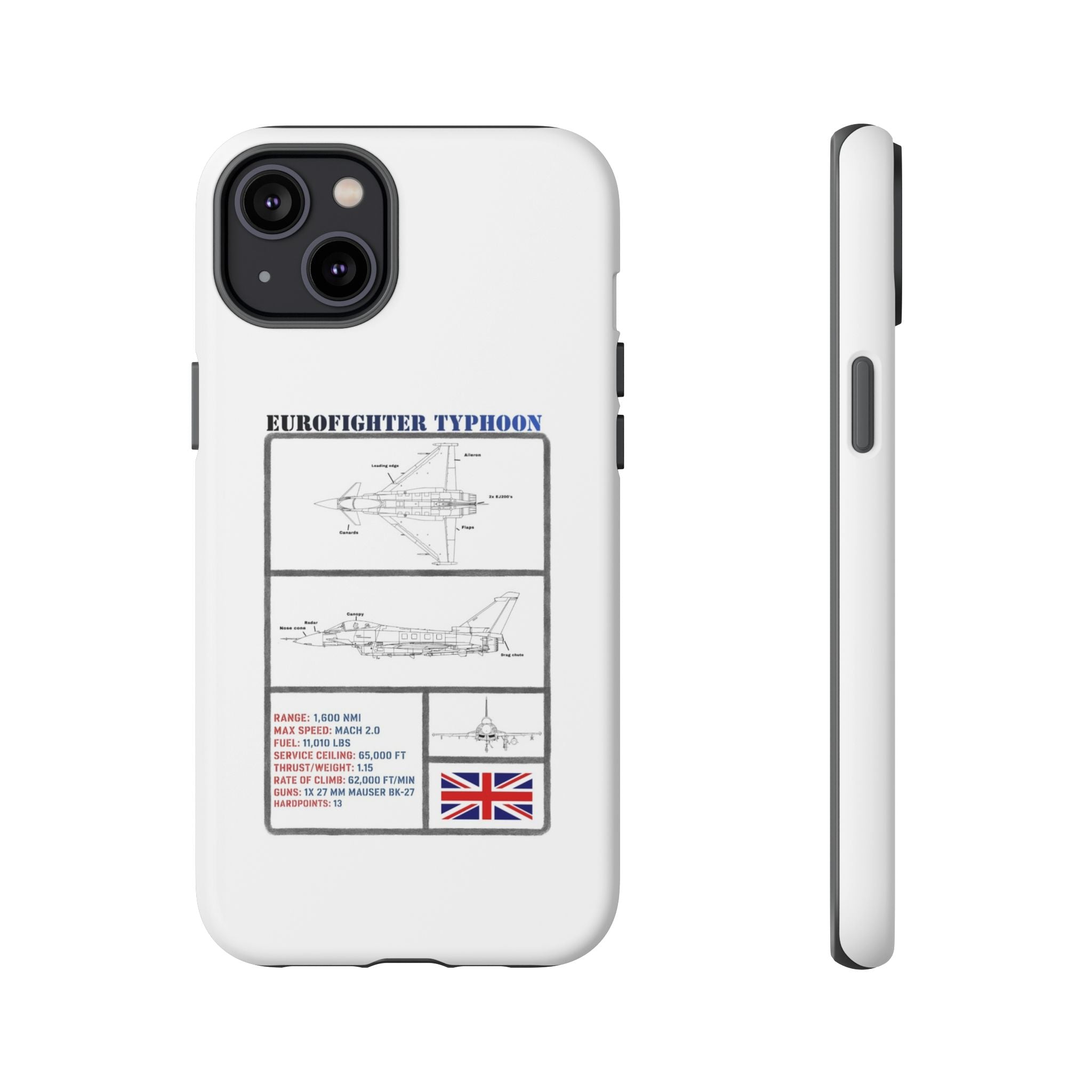 Eurofighter typhoon Schematic edition phone case (RAF Colour-Way)