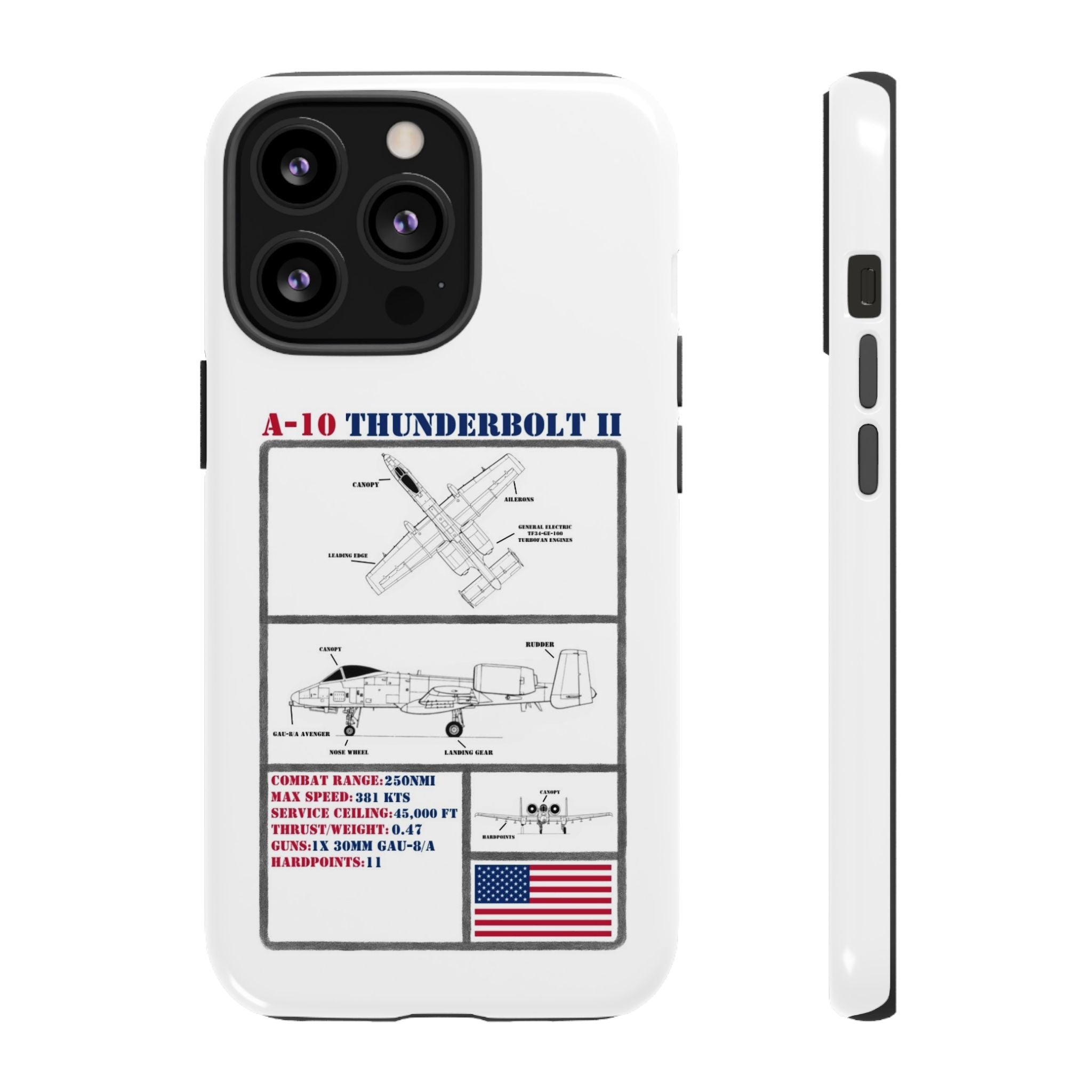A-10 Thunderbolt Schematic edition phone case (USAF Colour-Way)