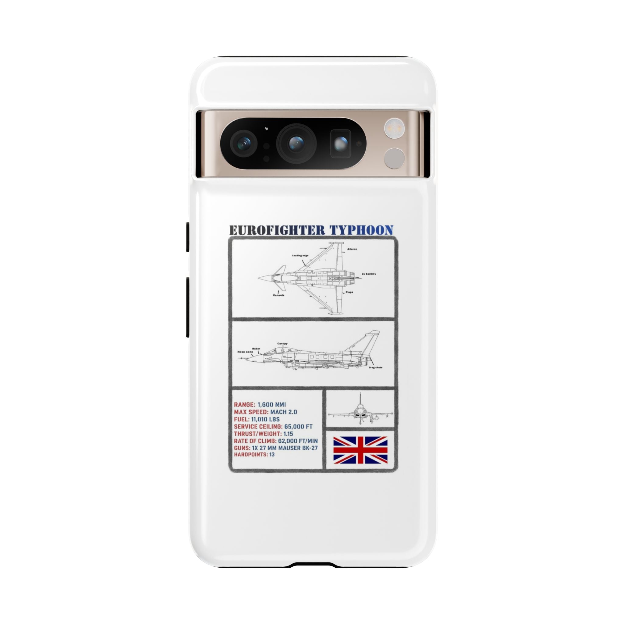 Eurofighter typhoon Schematic edition phone case (RAF Colour-Way)