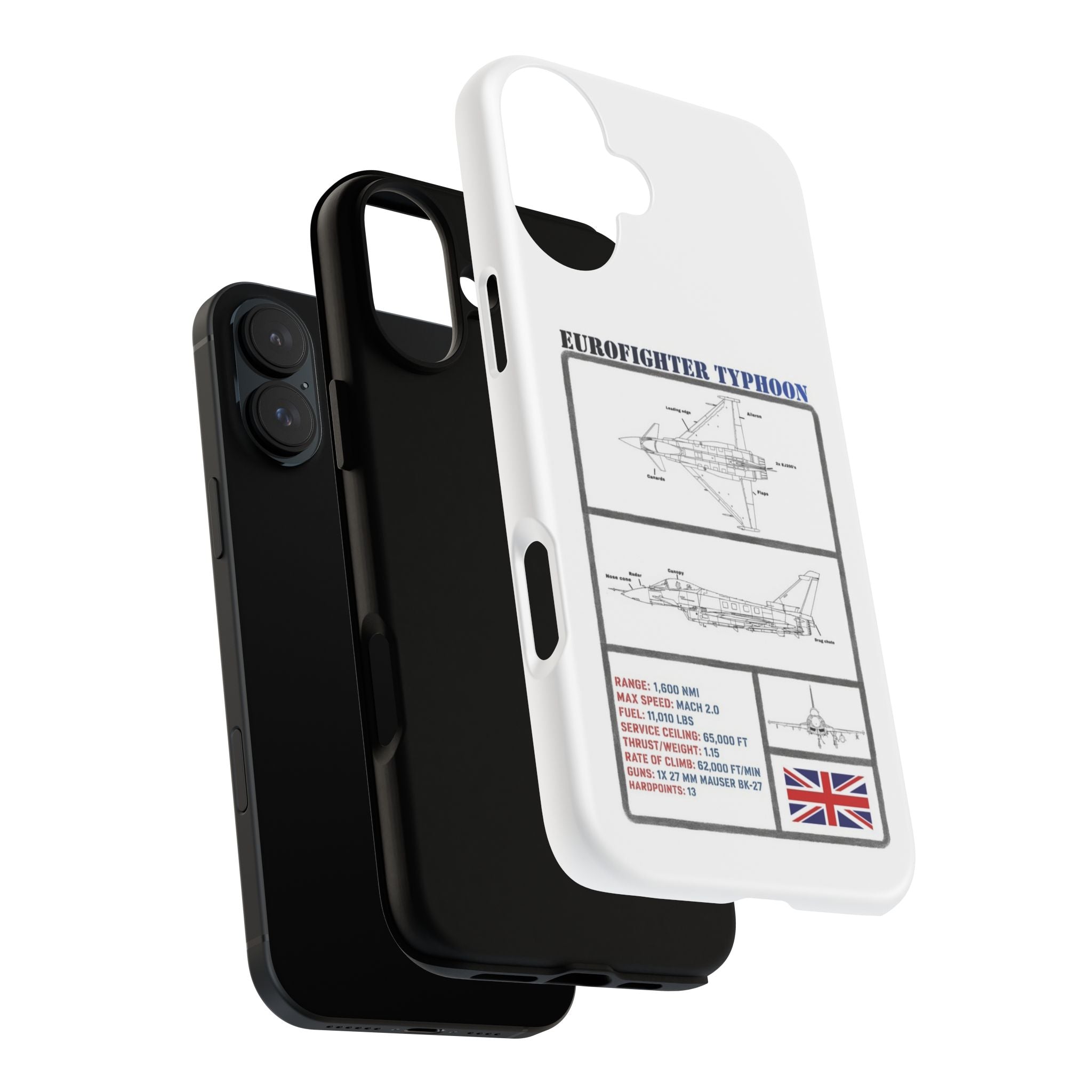 Eurofighter typhoon Schematic edition phone case (RAF Colour-Way)