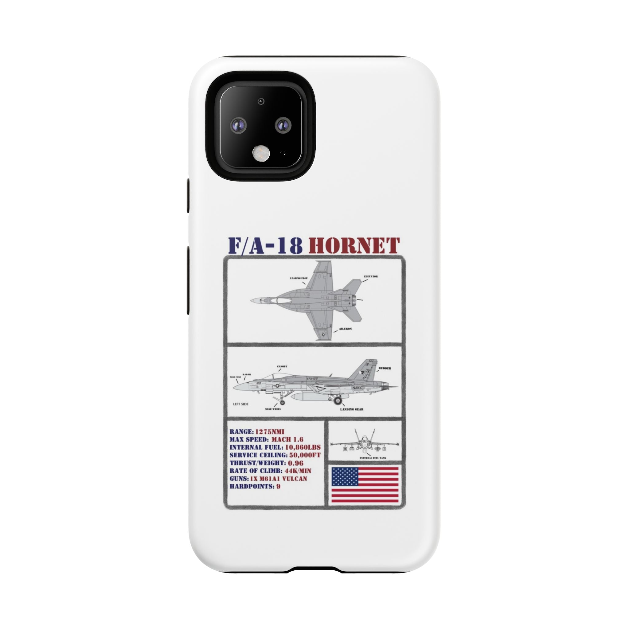 F/A-18 Hornet Schematic edition phone case (USAF Colour-Way)