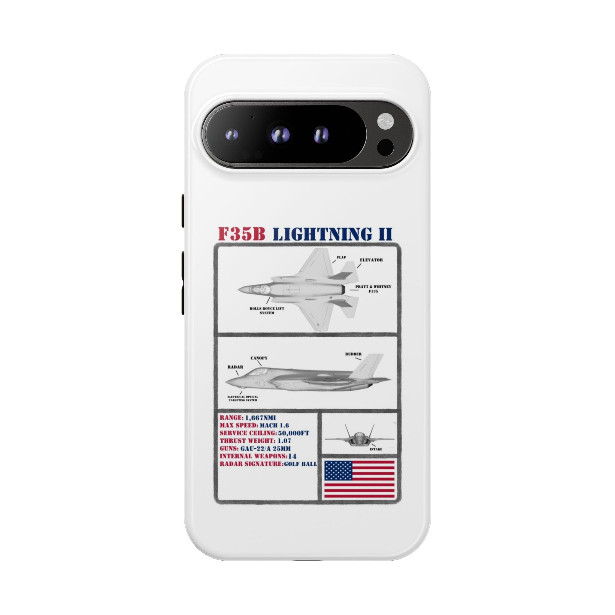 F-35 Lightning II Schematic edition phone case (USAF Colour-Way)