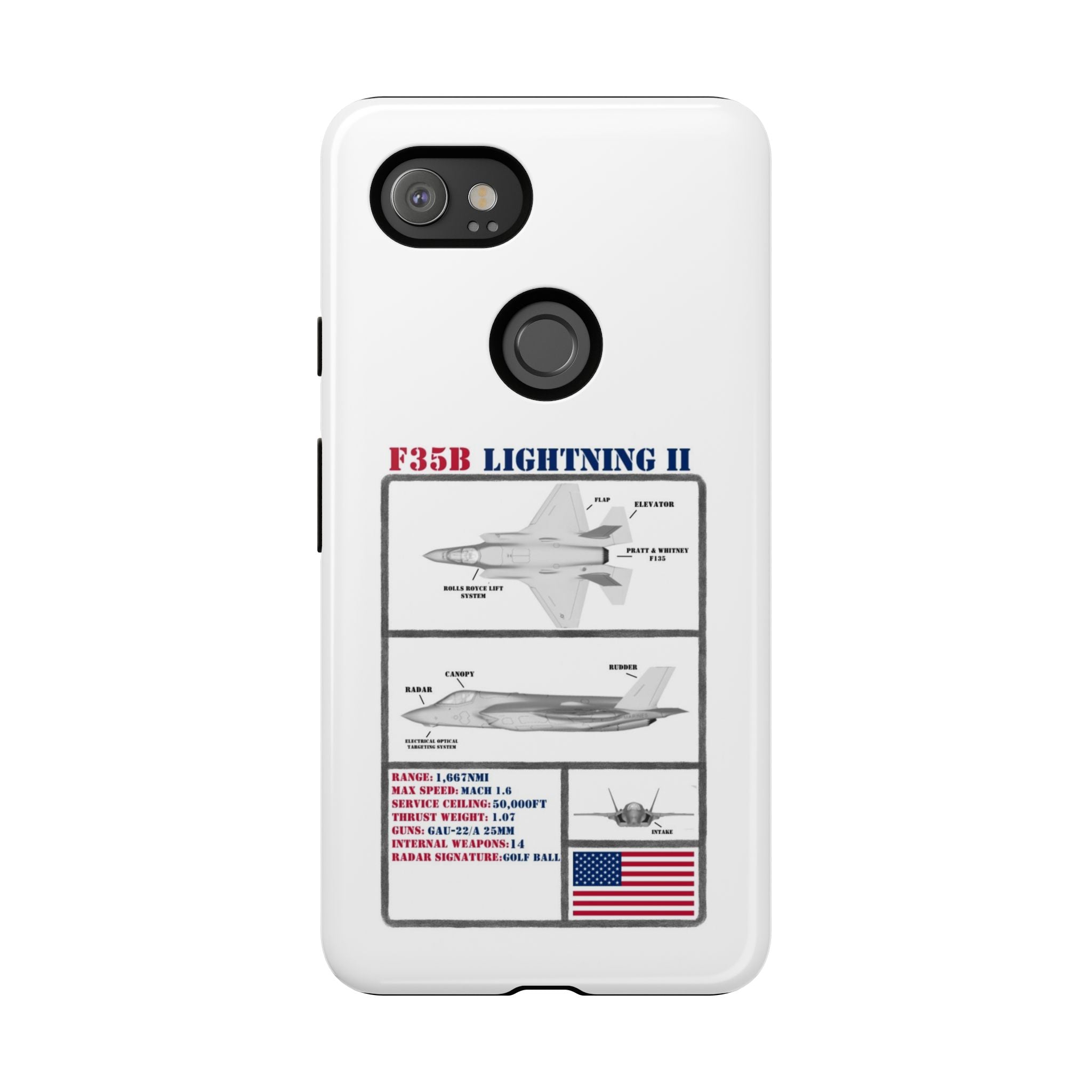 F-35 Lightning II Schematic edition phone case (USAF Colour-Way)