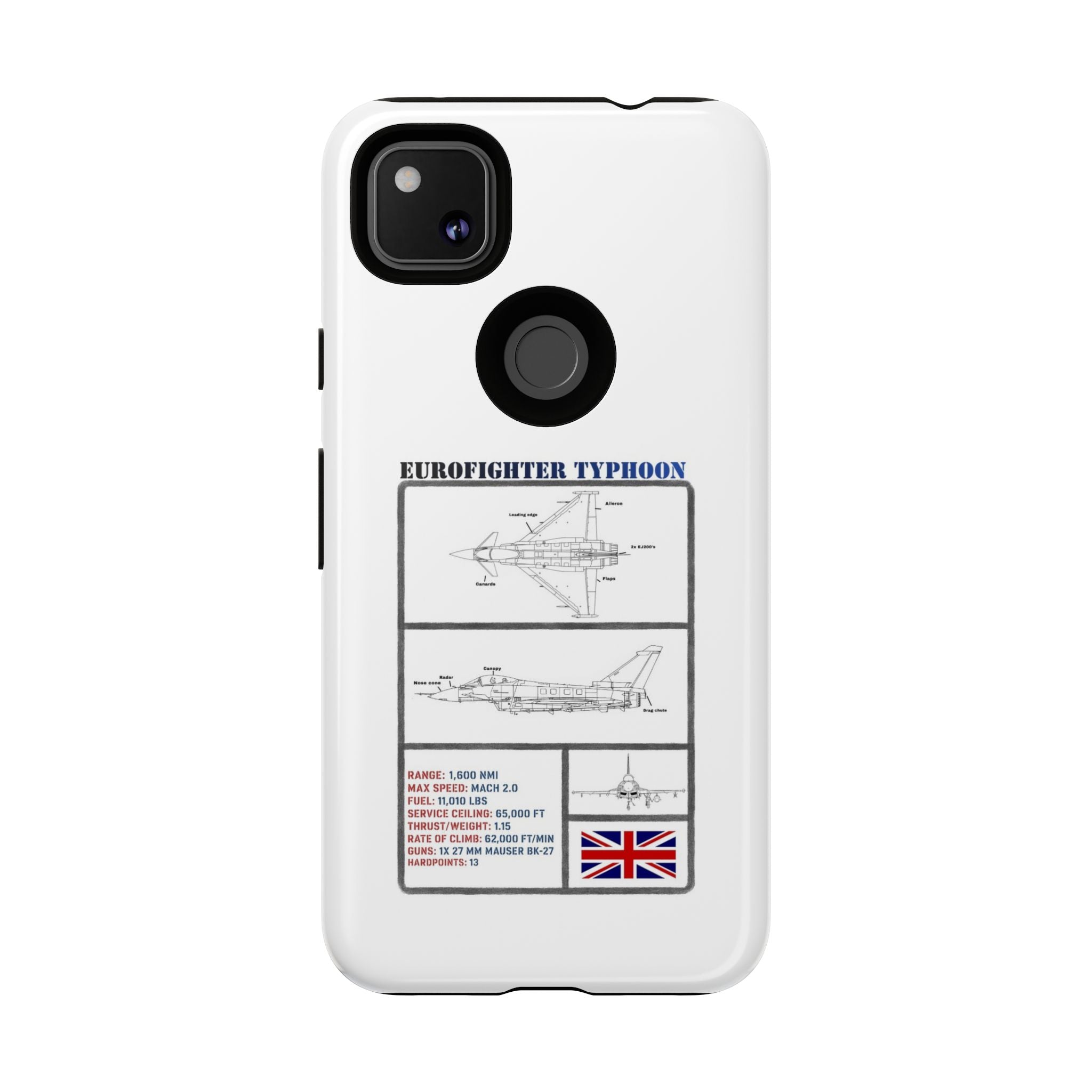 Eurofighter typhoon Schematic edition phone case (RAF Colour-Way)