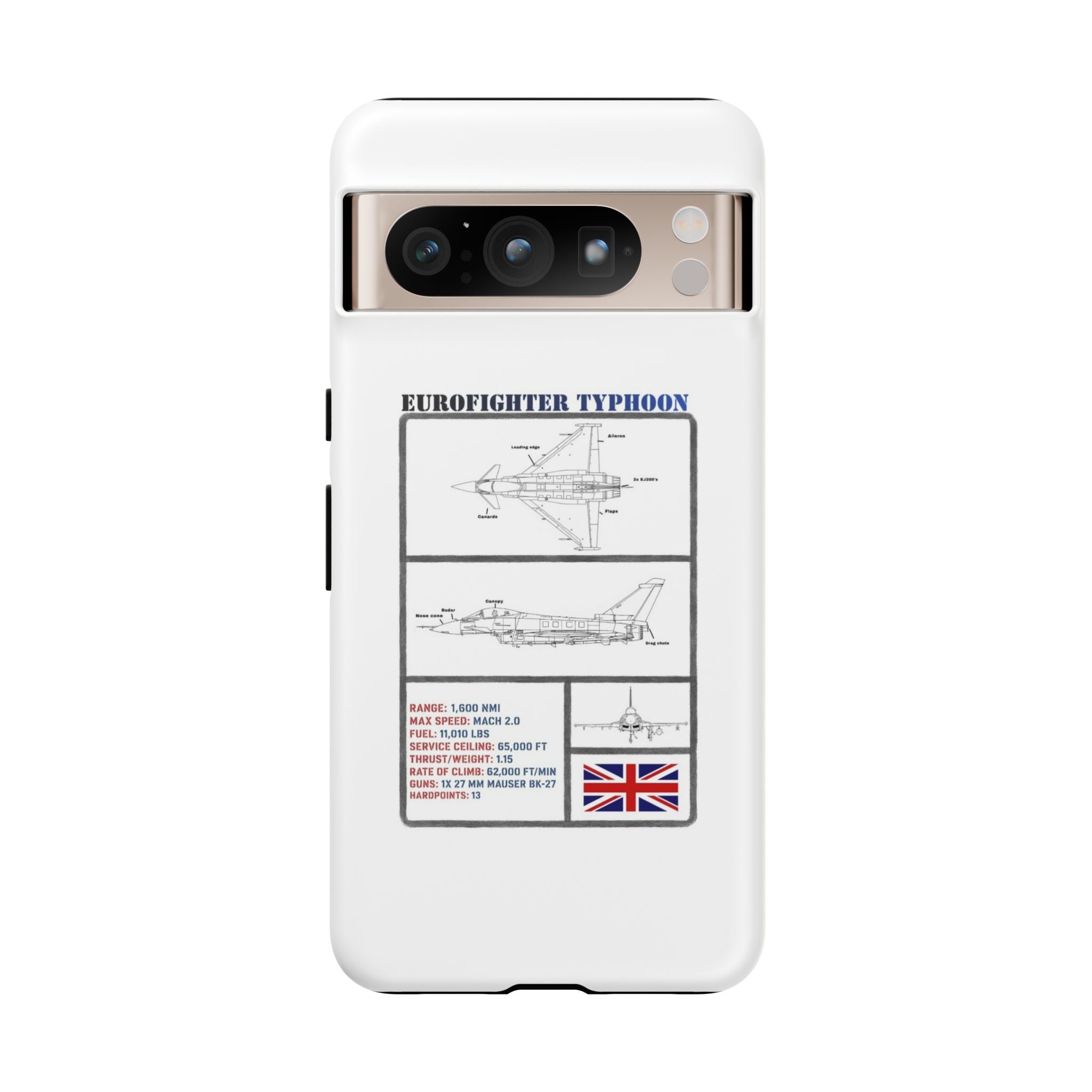 Eurofighter typhoon Schematic edition phone case (RAF Colour-Way)