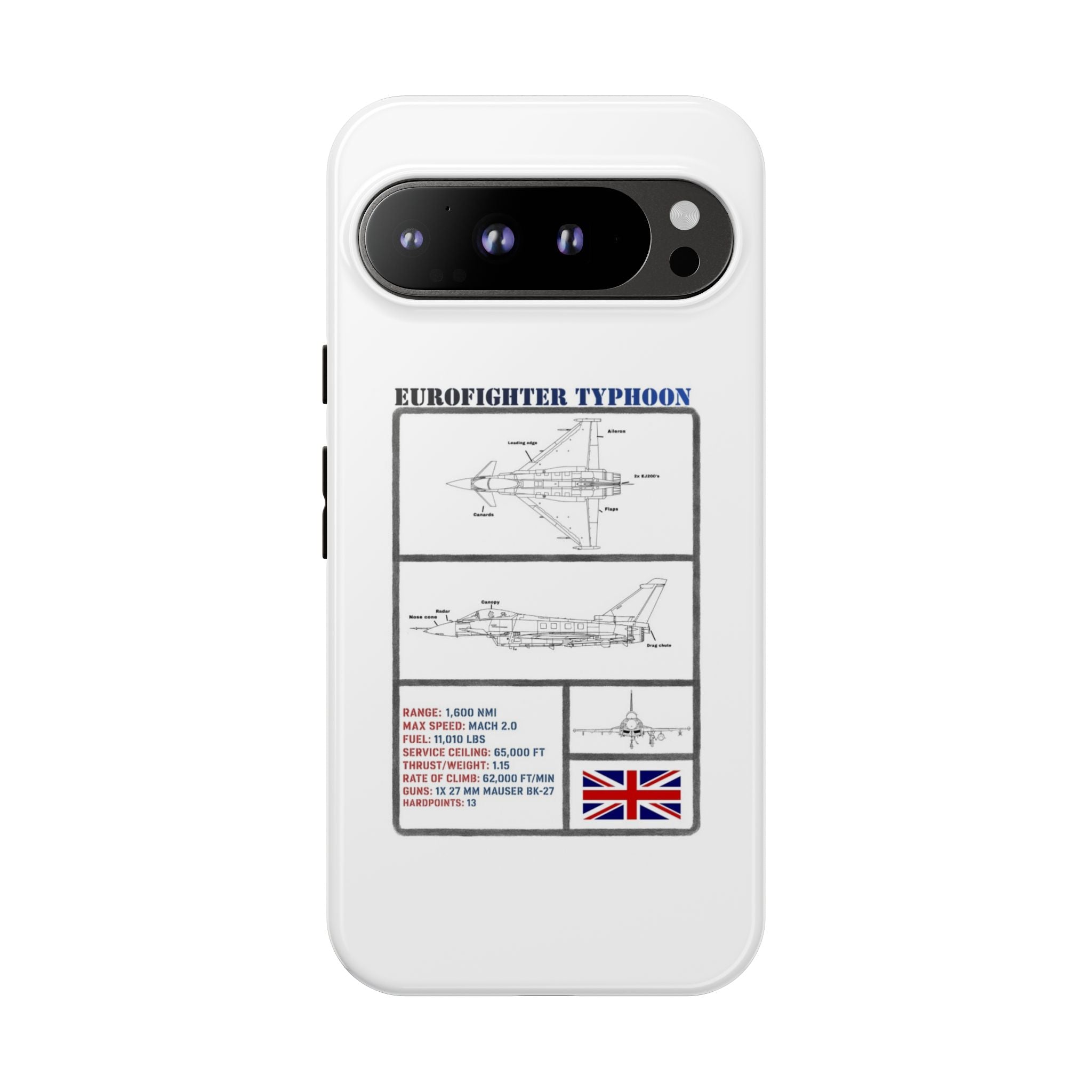 Eurofighter typhoon Schematic edition phone case (RAF Colour-Way)