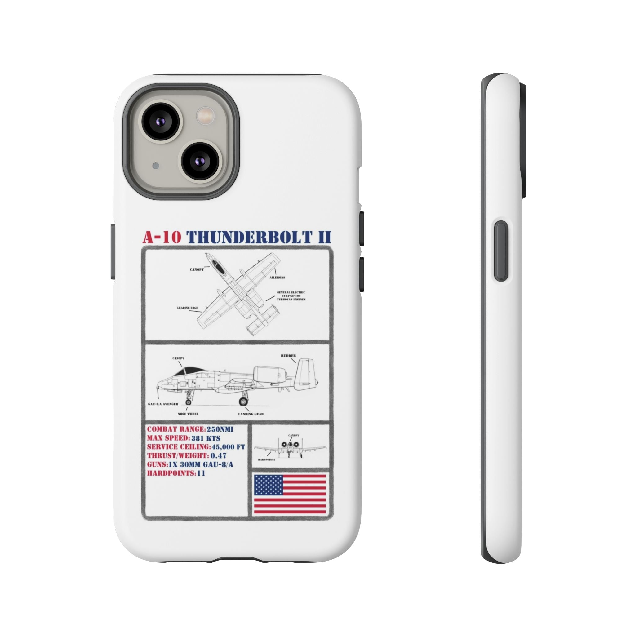A-10 Thunderbolt Schematic edition phone case (USAF Colour-Way)