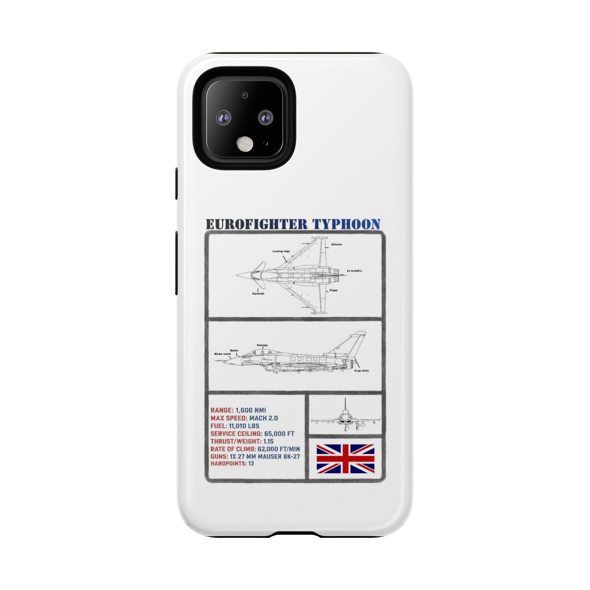 Eurofighter typhoon Schematic edition phone case (RAF Colour-Way)