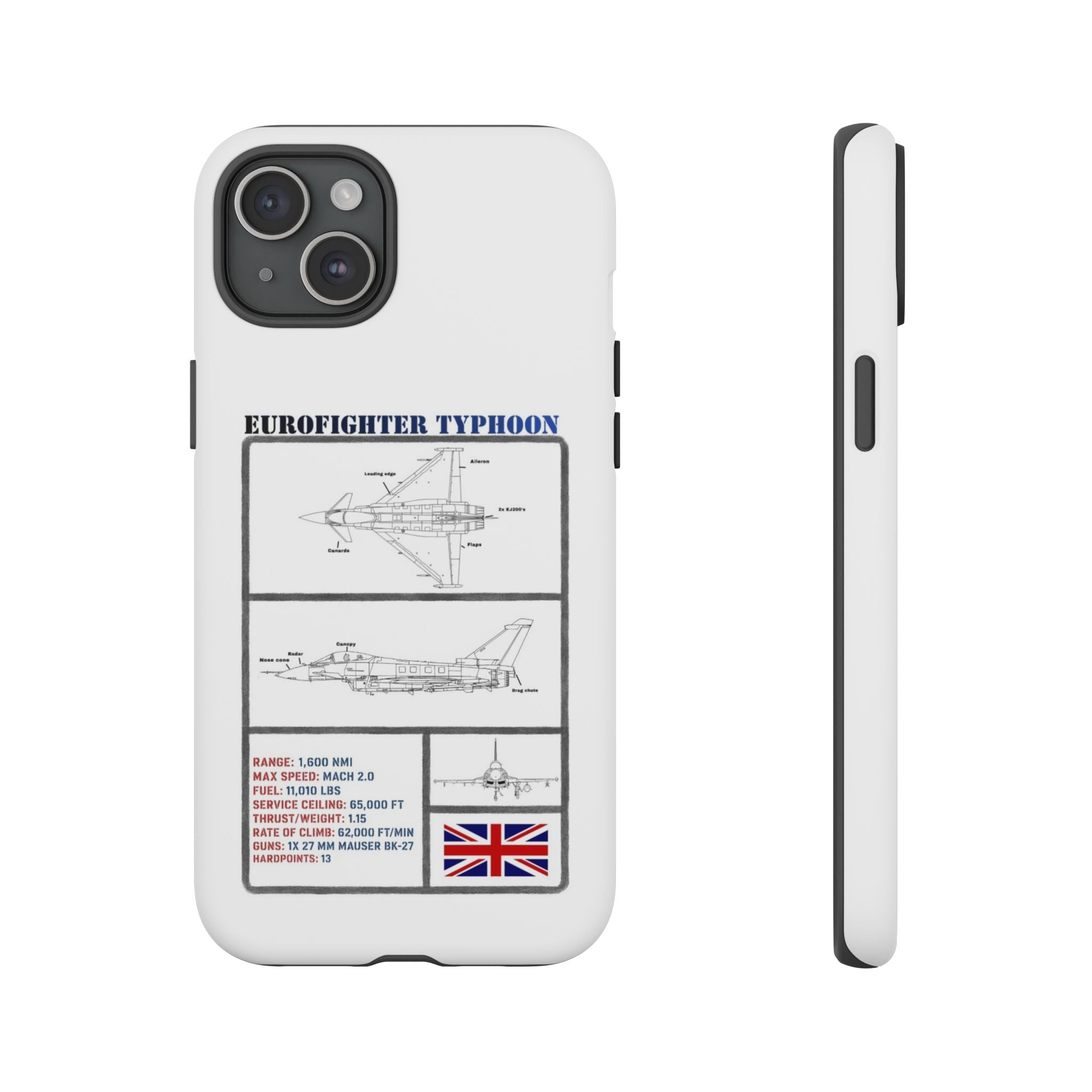 Eurofighter typhoon Schematic edition phone case (RAF Colour-Way)