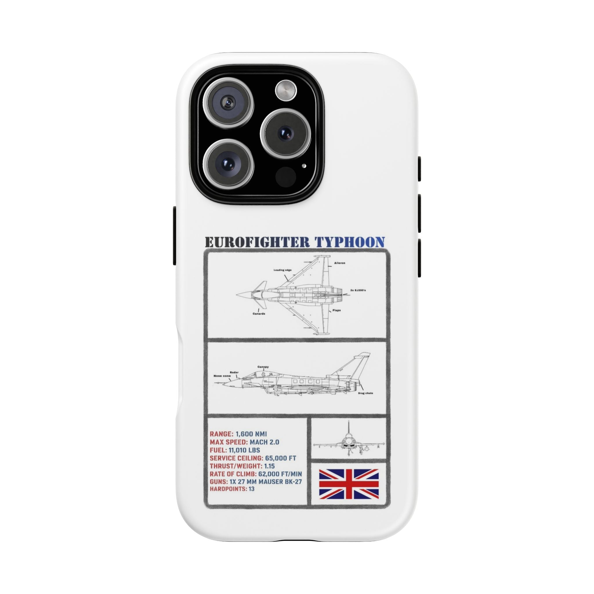 Eurofighter typhoon Schematic edition phone case (RAF Colour-Way)