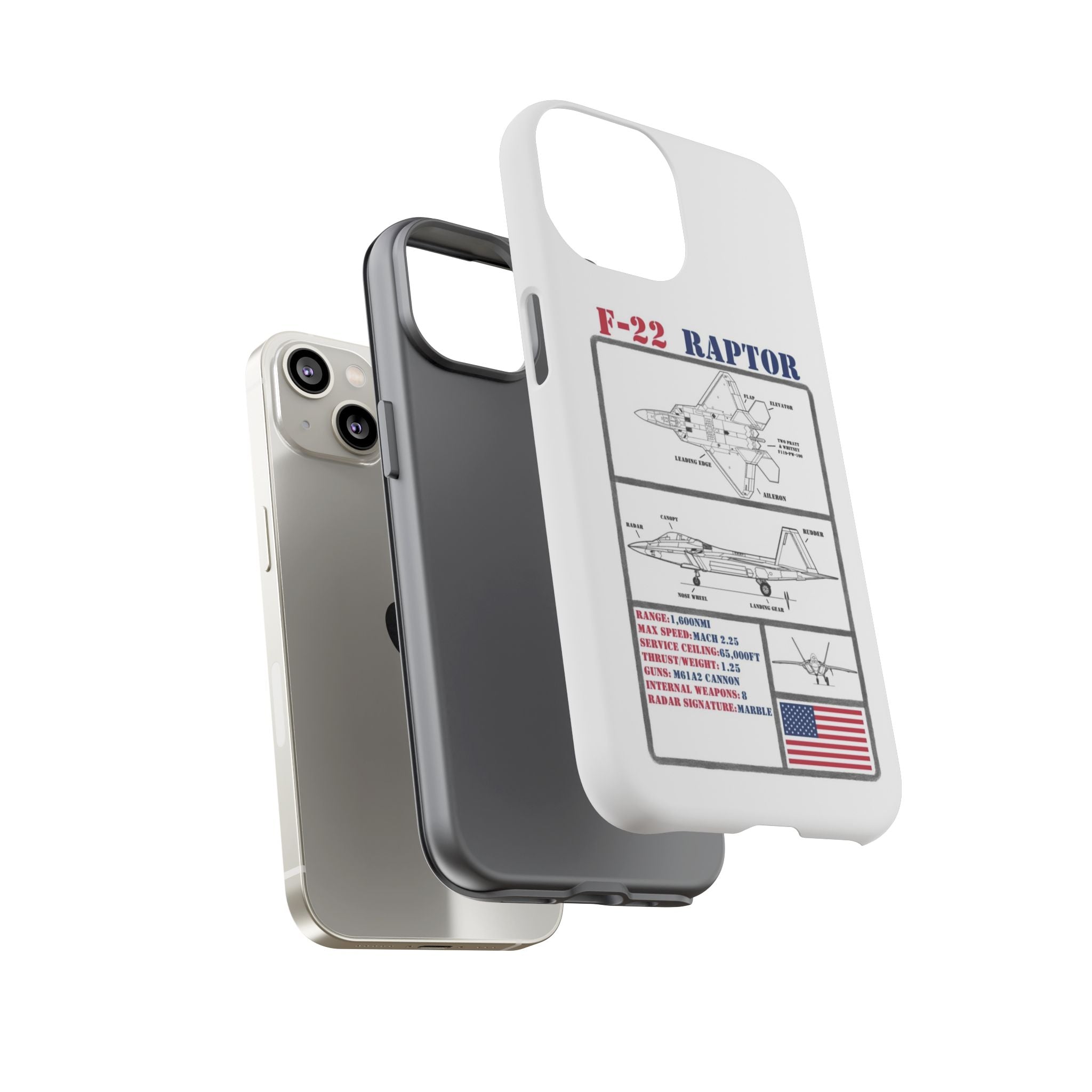 F-22 Raptor Schematic edition phone case (USAF Colour-Way)