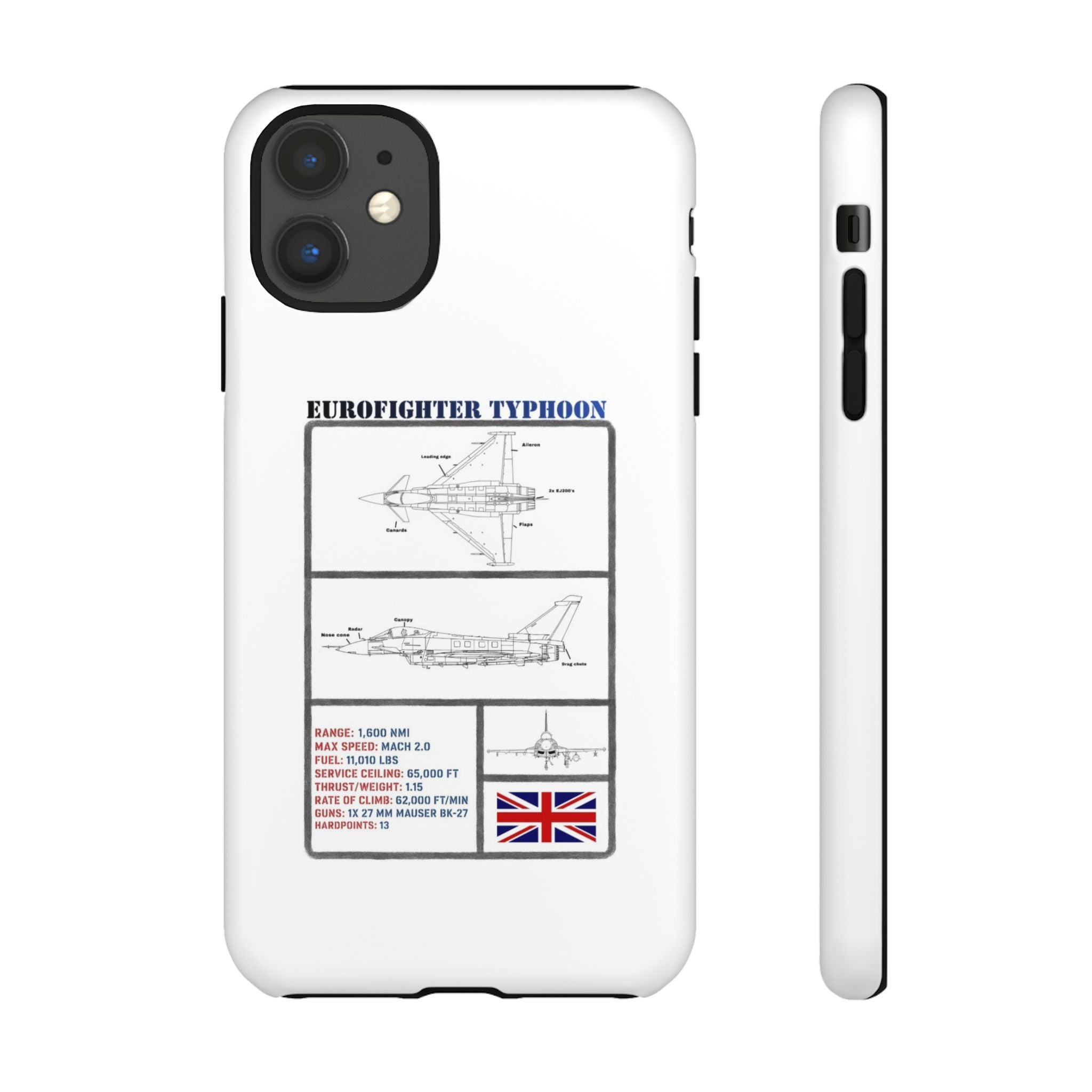 Eurofighter typhoon Schematic edition phone case (RAF Colour-Way)