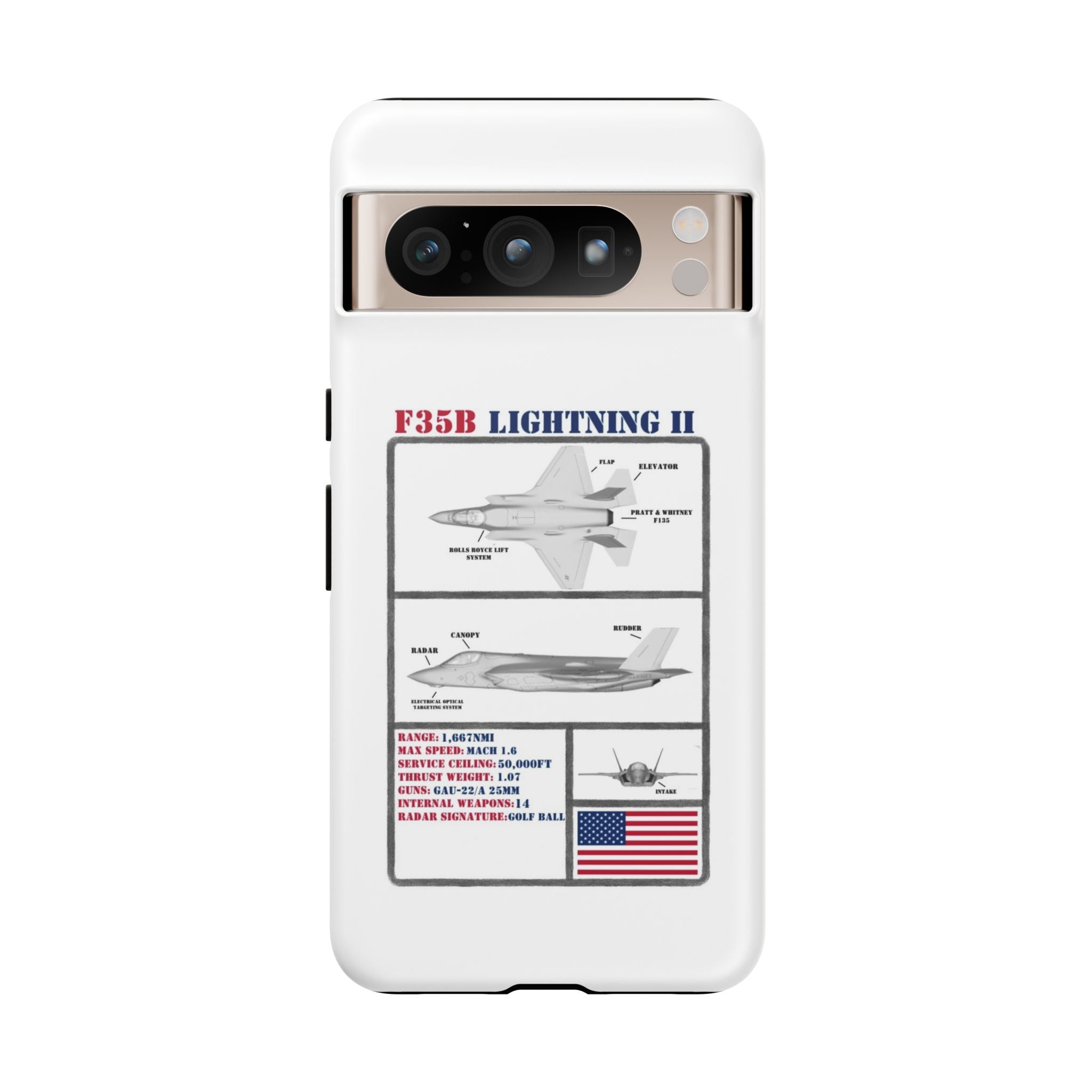 F-35 Lightning II Schematic edition phone case (USAF Colour-Way)