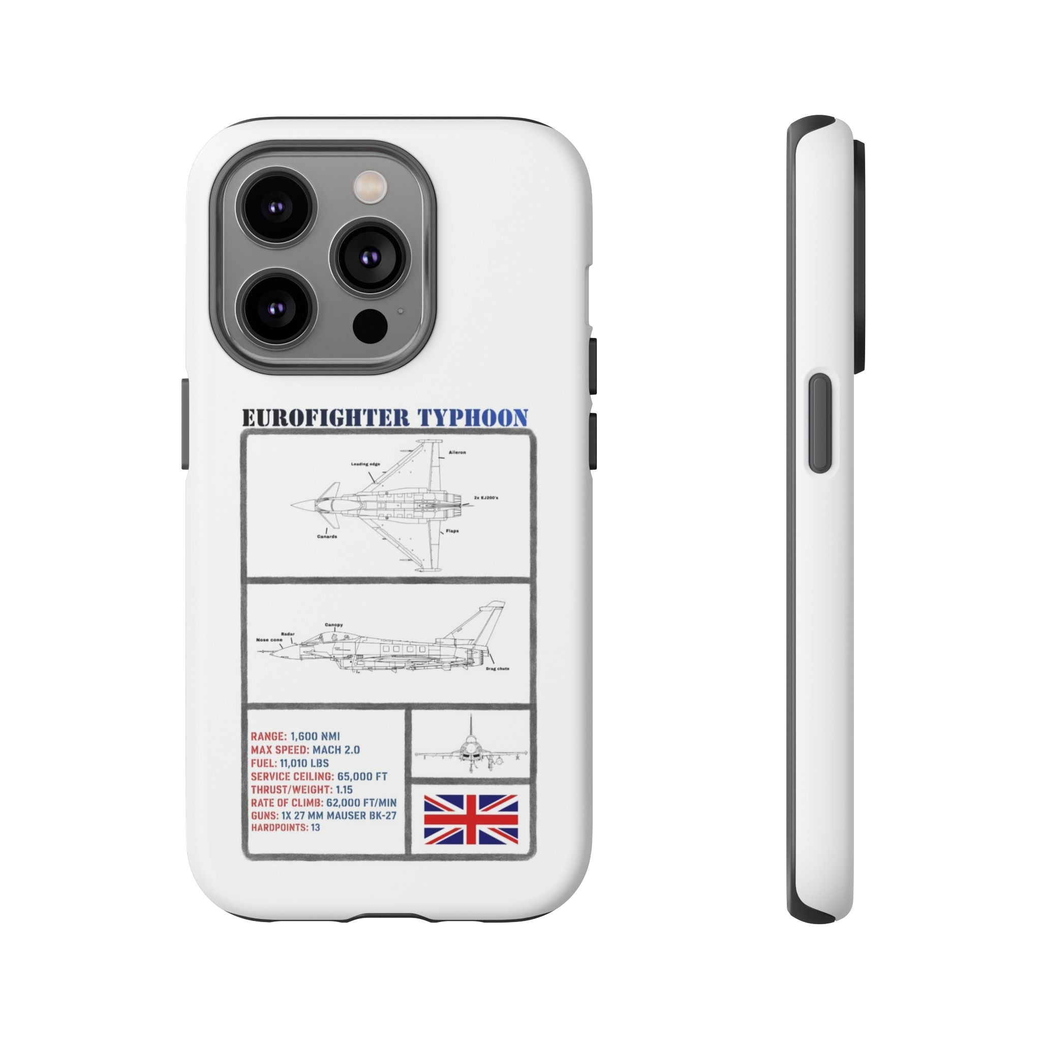 Eurofighter typhoon Schematic edition phone case (RAF Colour-Way)