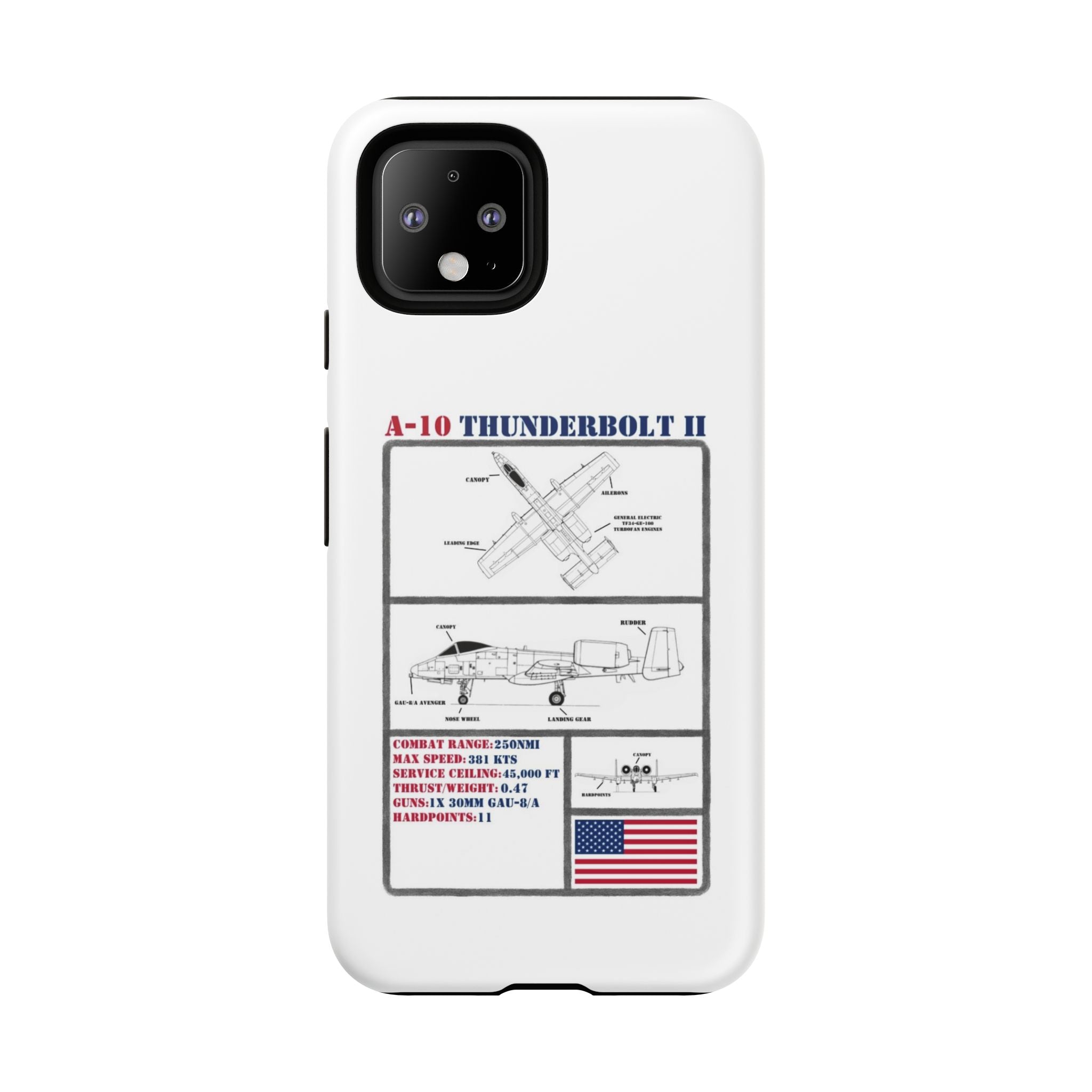 A-10 Thunderbolt Schematic edition phone case (USAF Colour-Way)