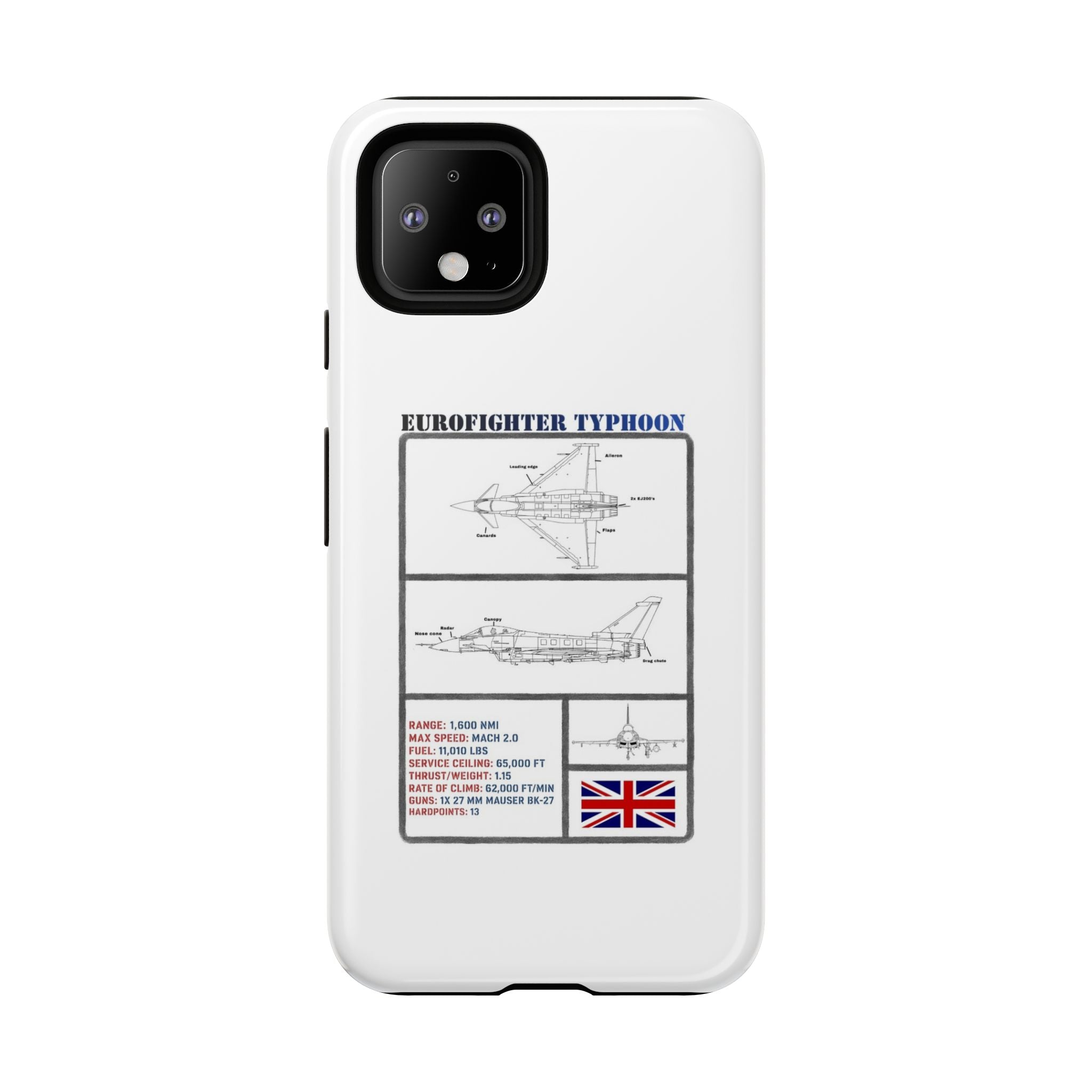 Eurofighter typhoon Schematic edition phone case (RAF Colour-Way)