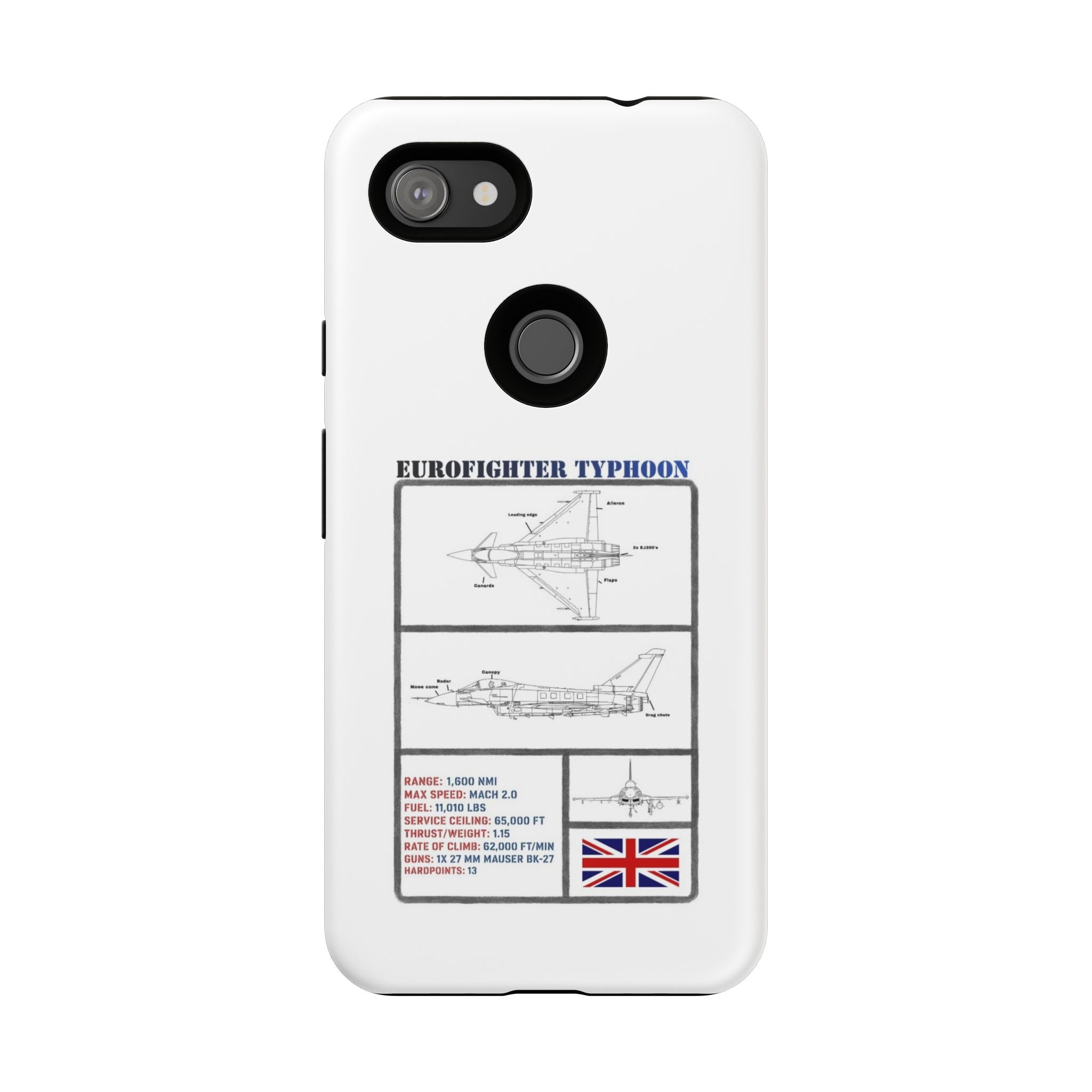 Eurofighter typhoon Schematic edition phone case (RAF Colour-Way)