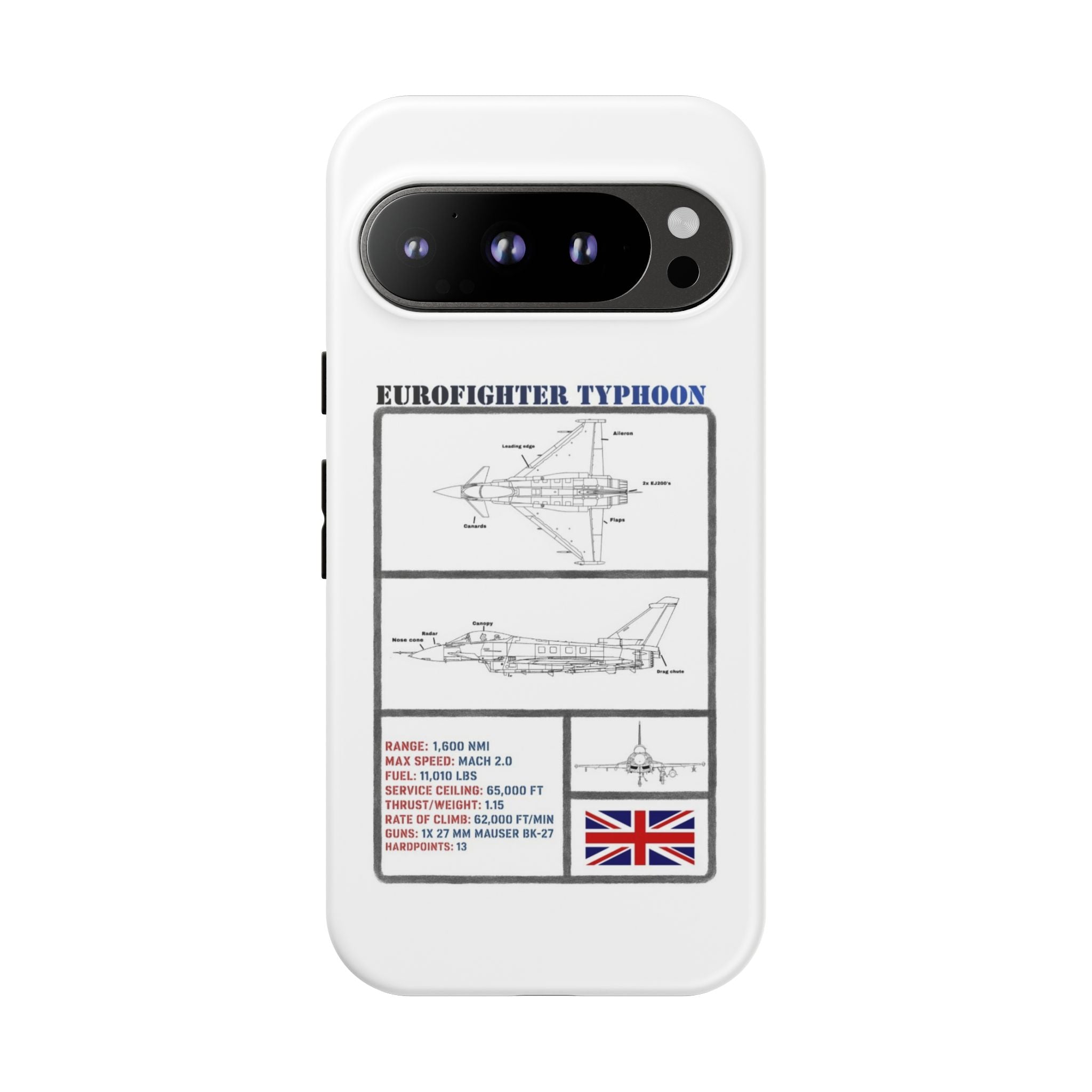 Eurofighter typhoon Schematic edition phone case (RAF Colour-Way)