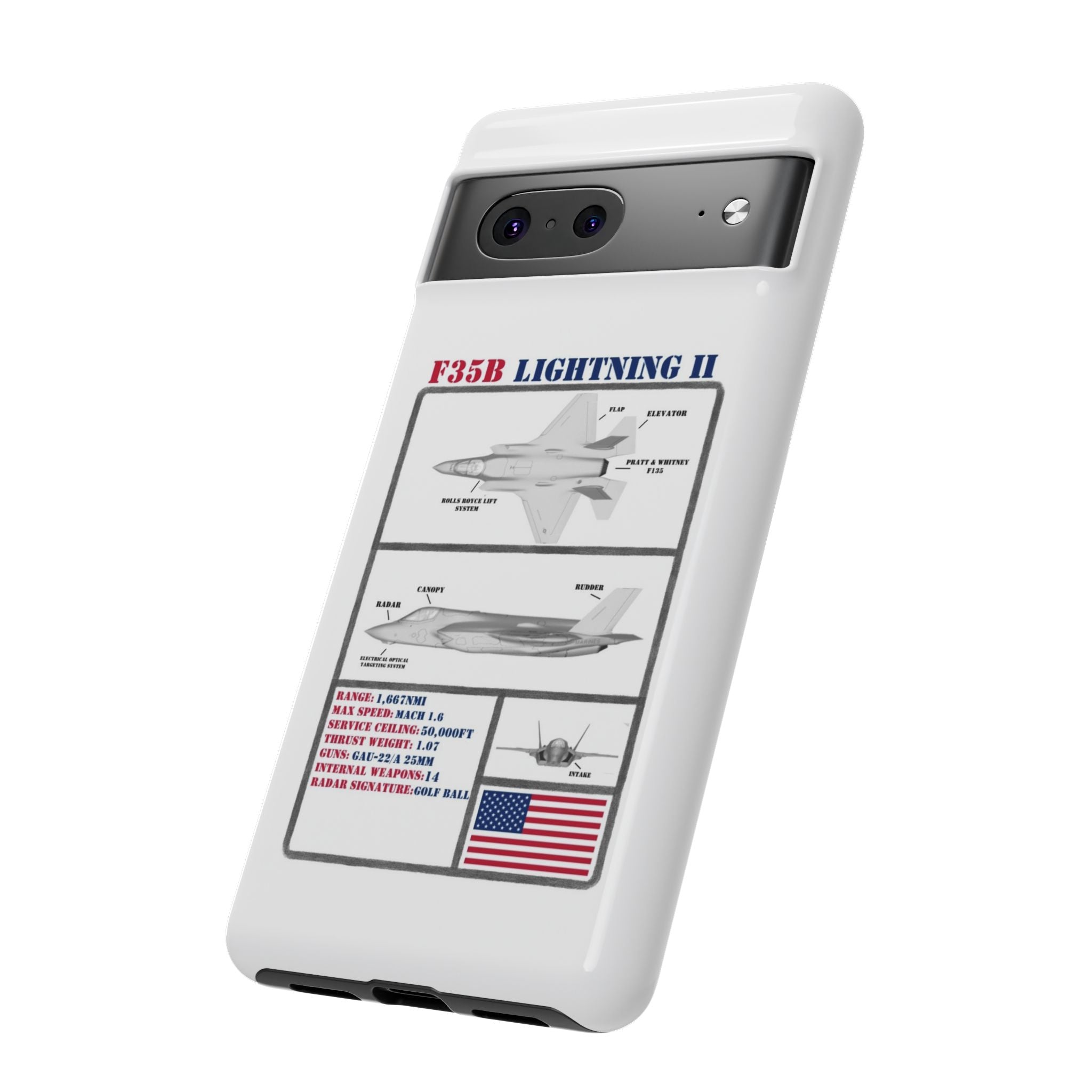 F-35 Lightning II Schematic edition phone case (USAF Colour-Way)