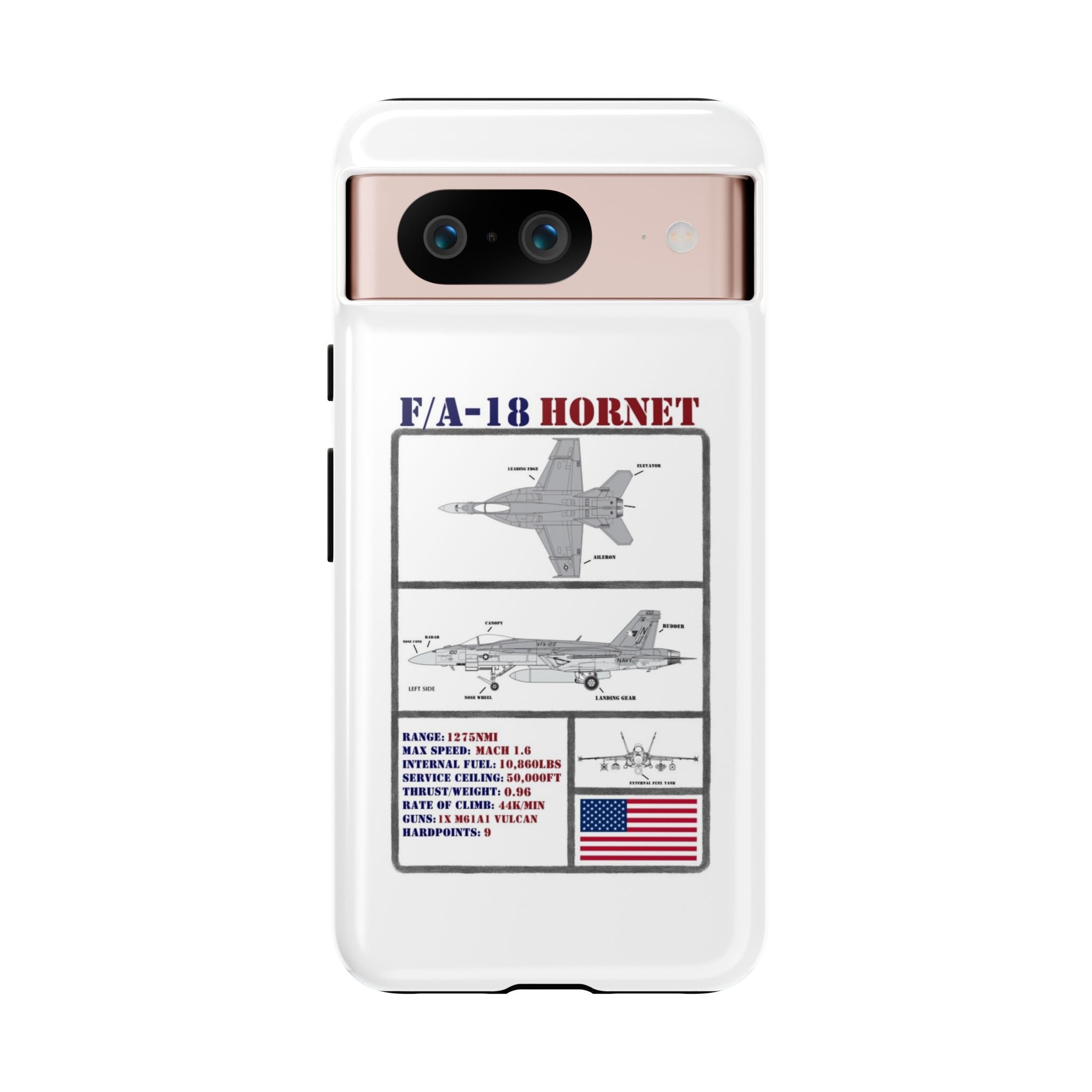 F/A-18 Hornet Schematic edition phone case (USAF Colour-Way)