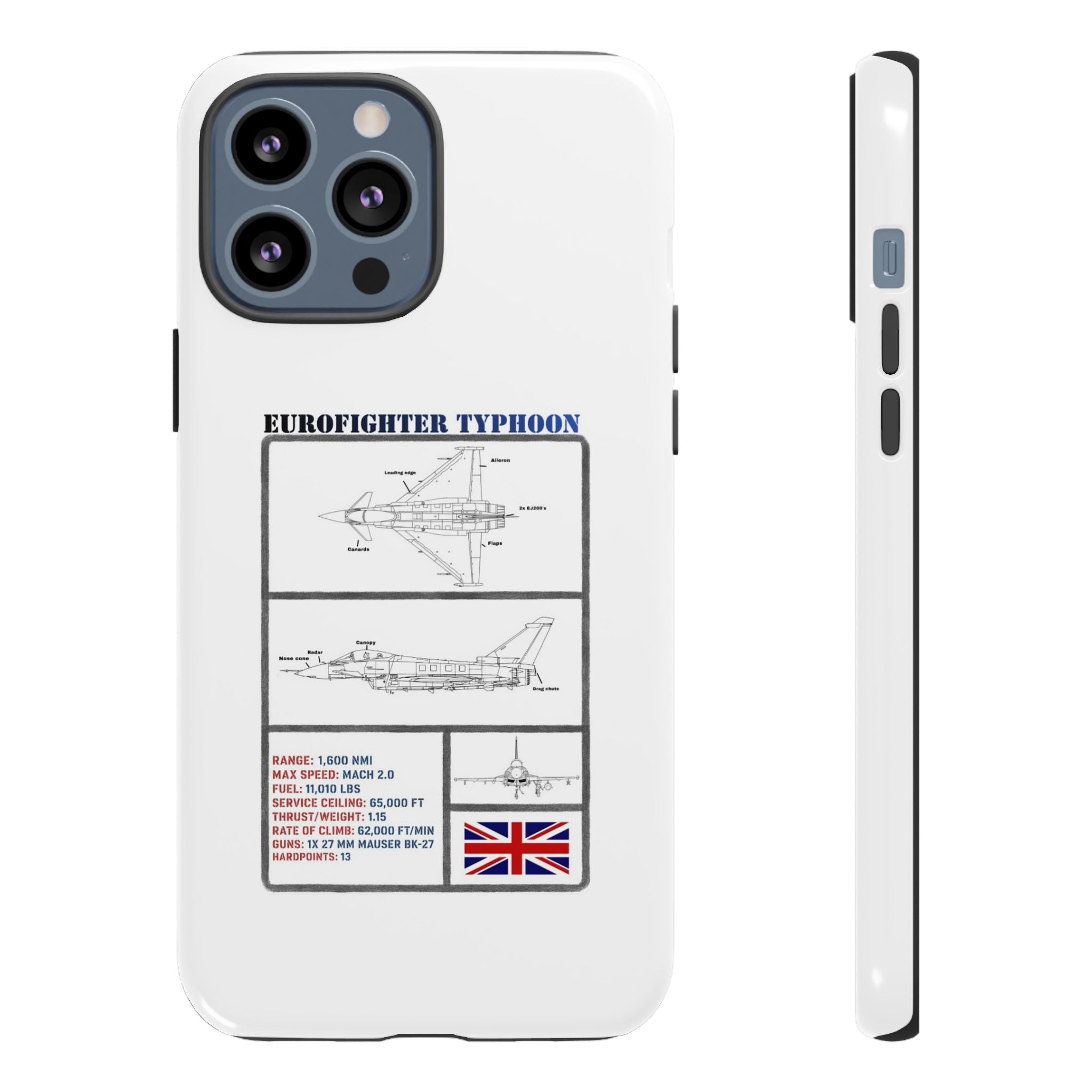 Eurofighter typhoon Schematic edition phone case (RAF Colour-Way)