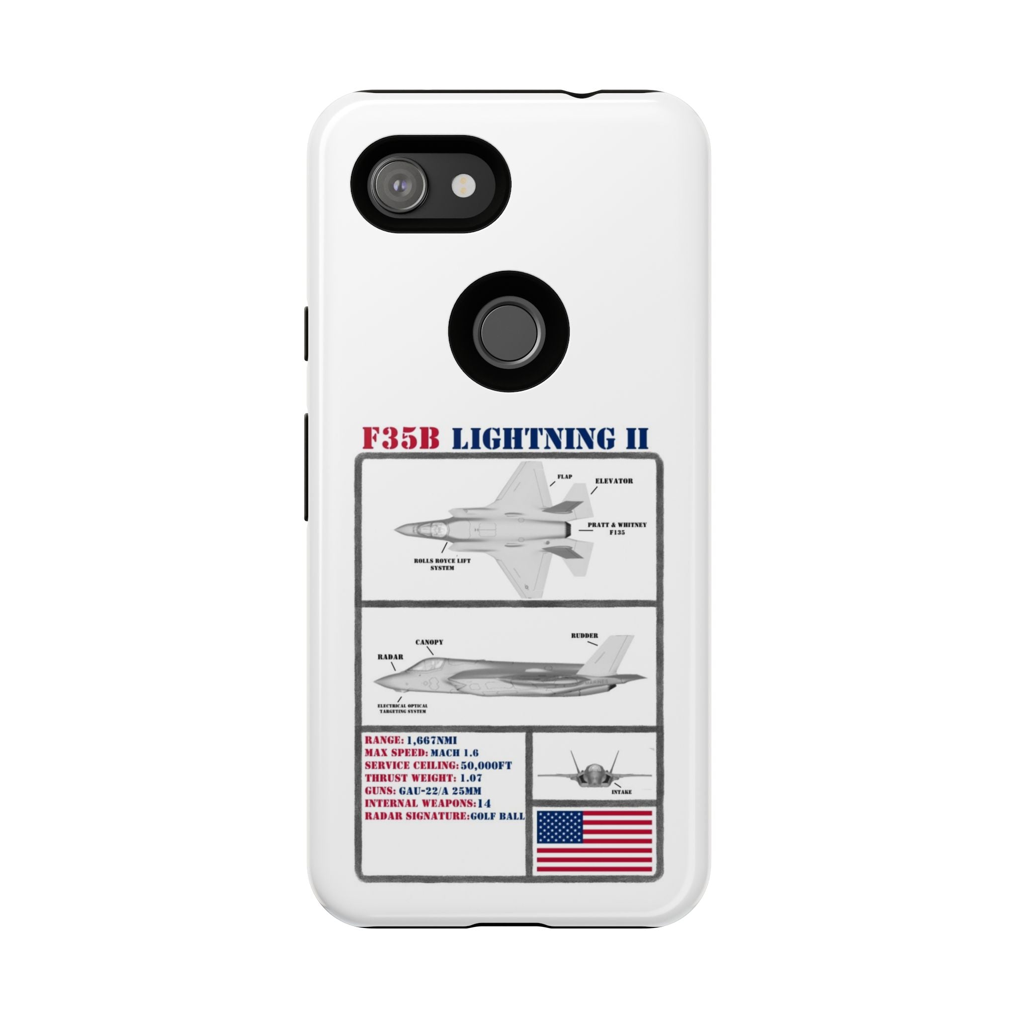 F-35 Lightning II Schematic edition phone case (USAF Colour-Way)