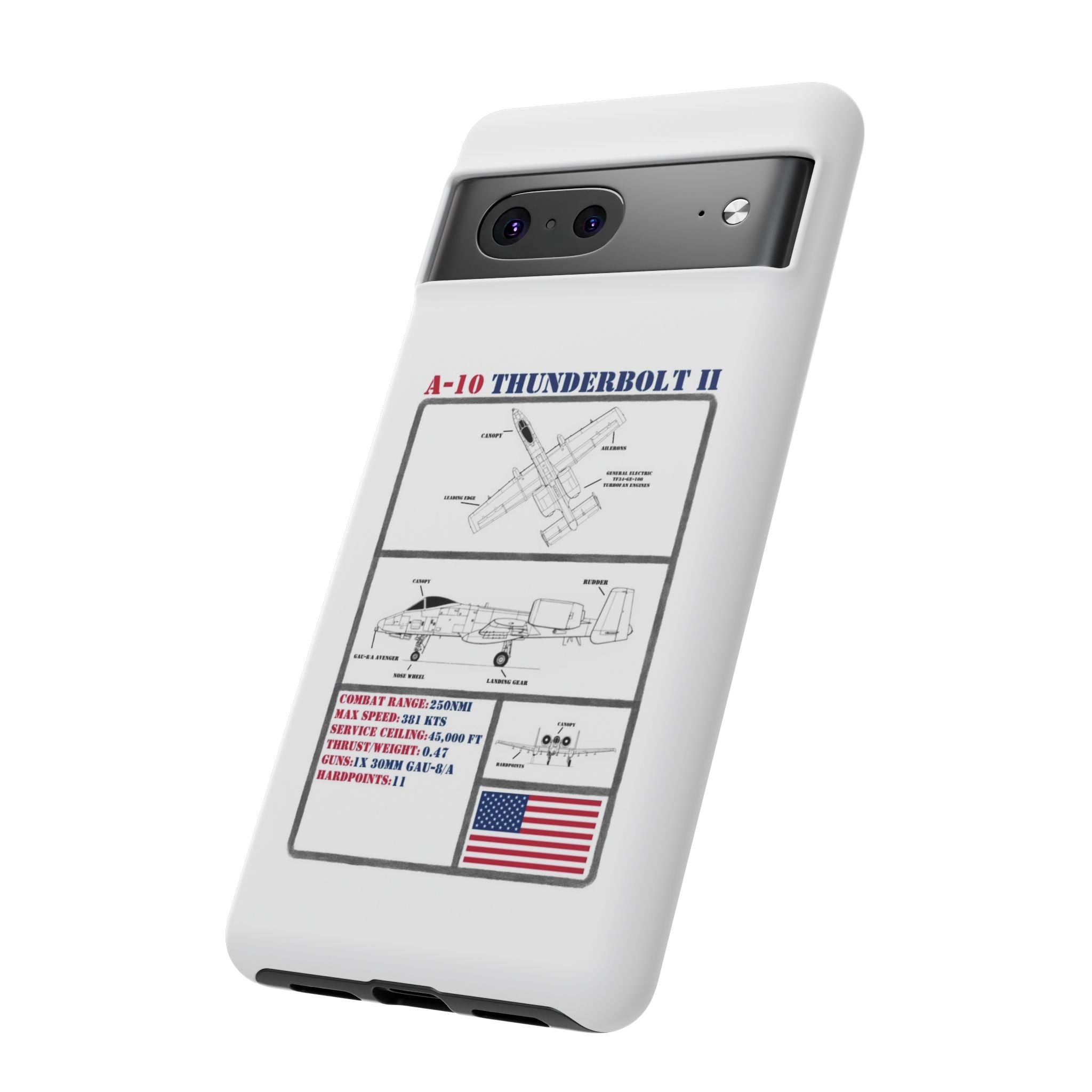 A-10 Thunderbolt Schematic edition phone case (USAF Colour-Way)