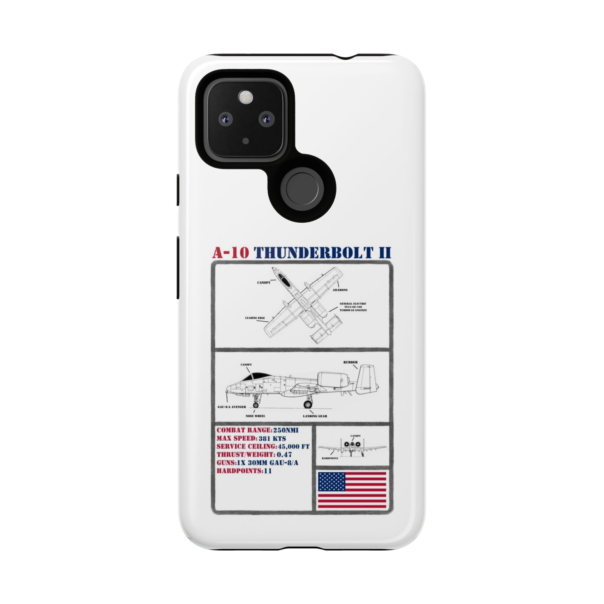 A-10 Thunderbolt Schematic edition phone case (USAF Colour-Way)