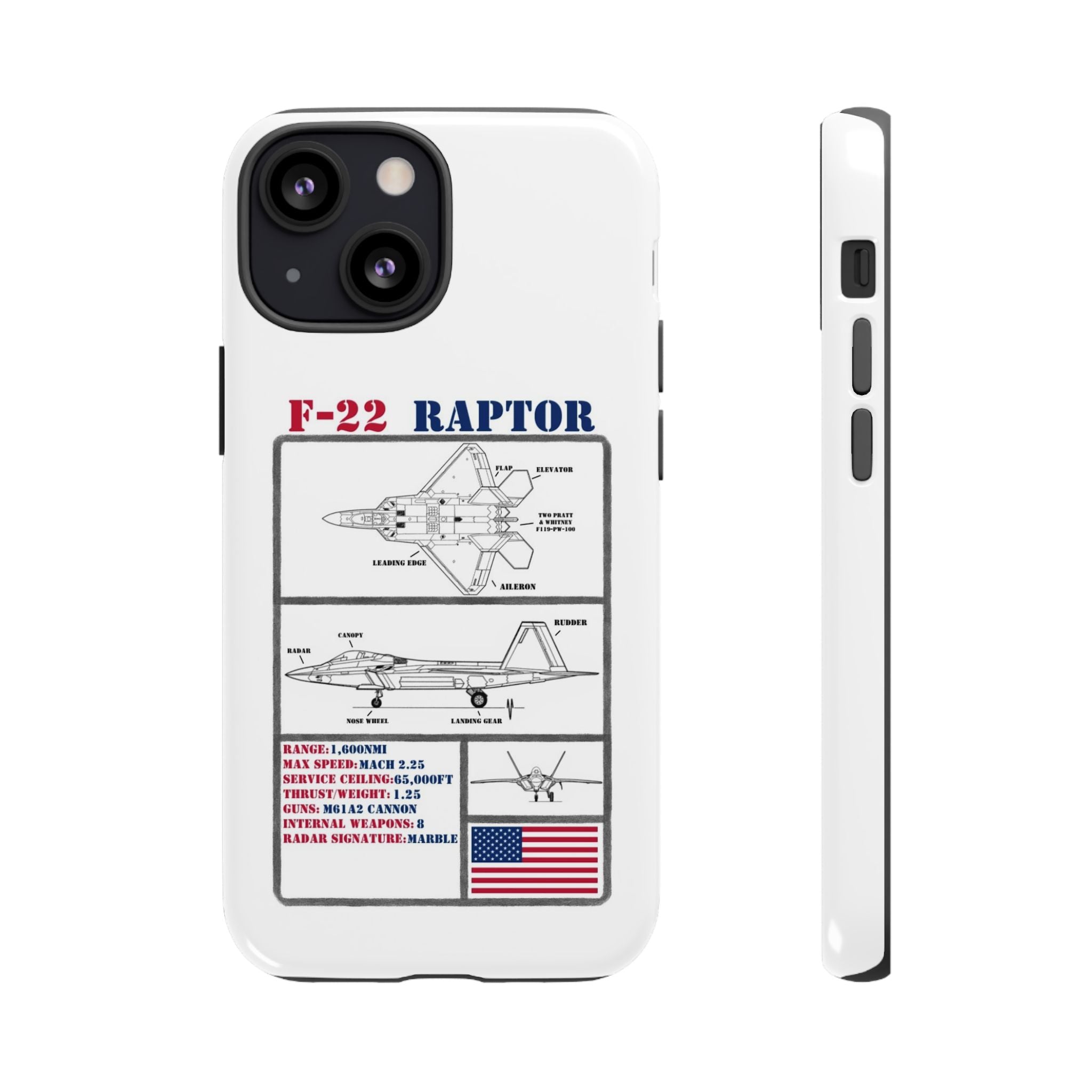 F-22 Raptor Schematic edition phone case (USAF Colour-Way)