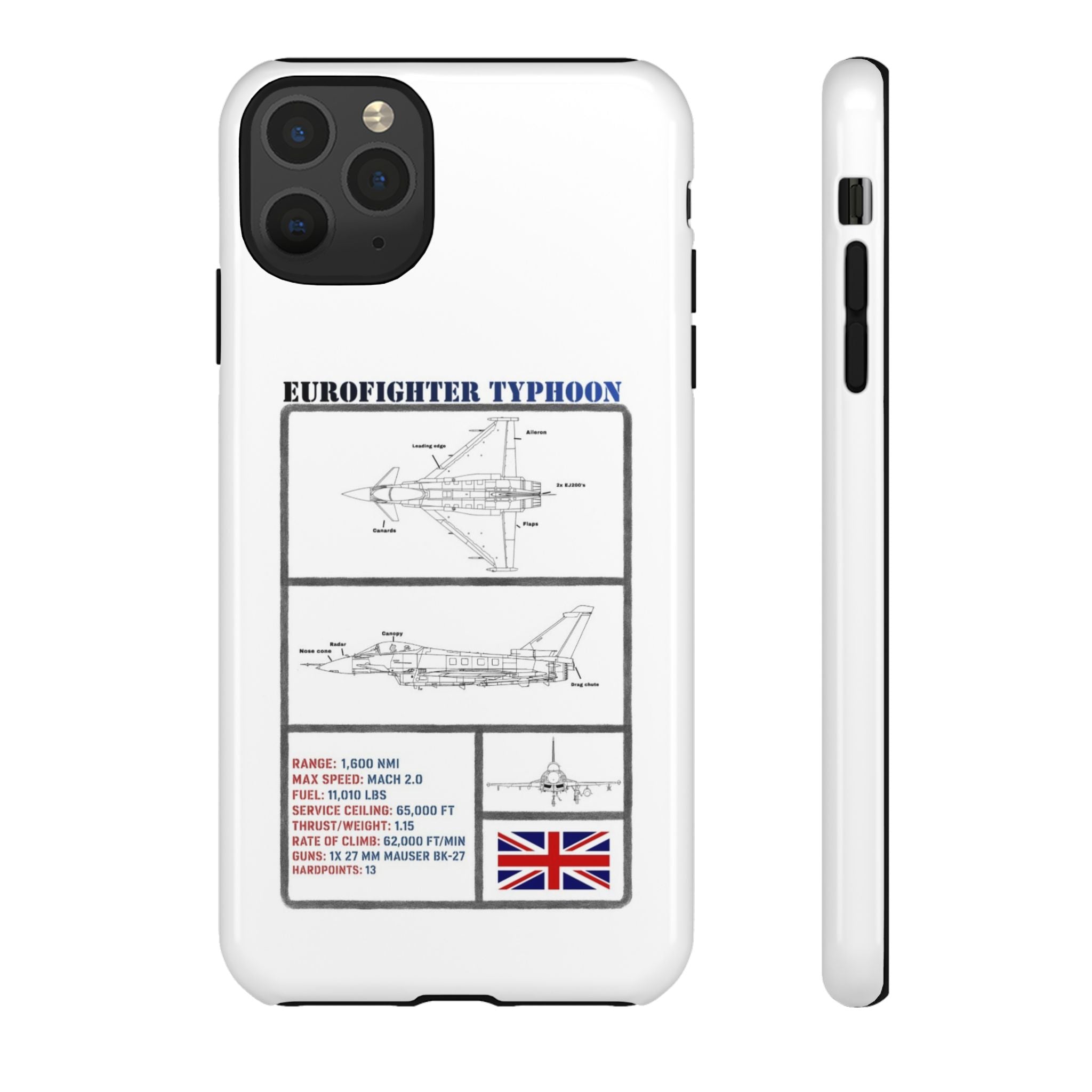 Eurofighter typhoon Schematic edition phone case (RAF Colour-Way)