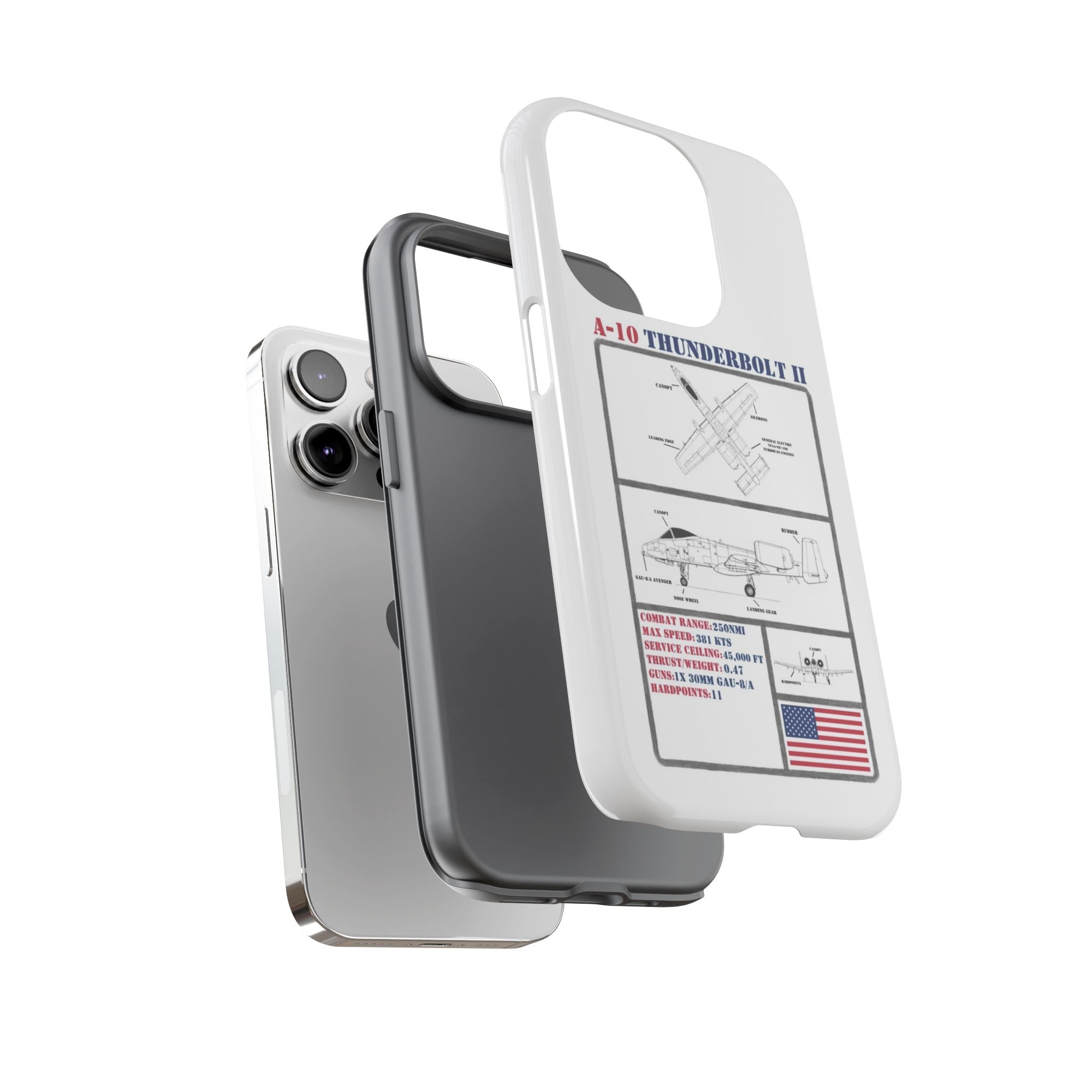 A-10 Thunderbolt Schematic edition phone case (USAF Colour-Way)