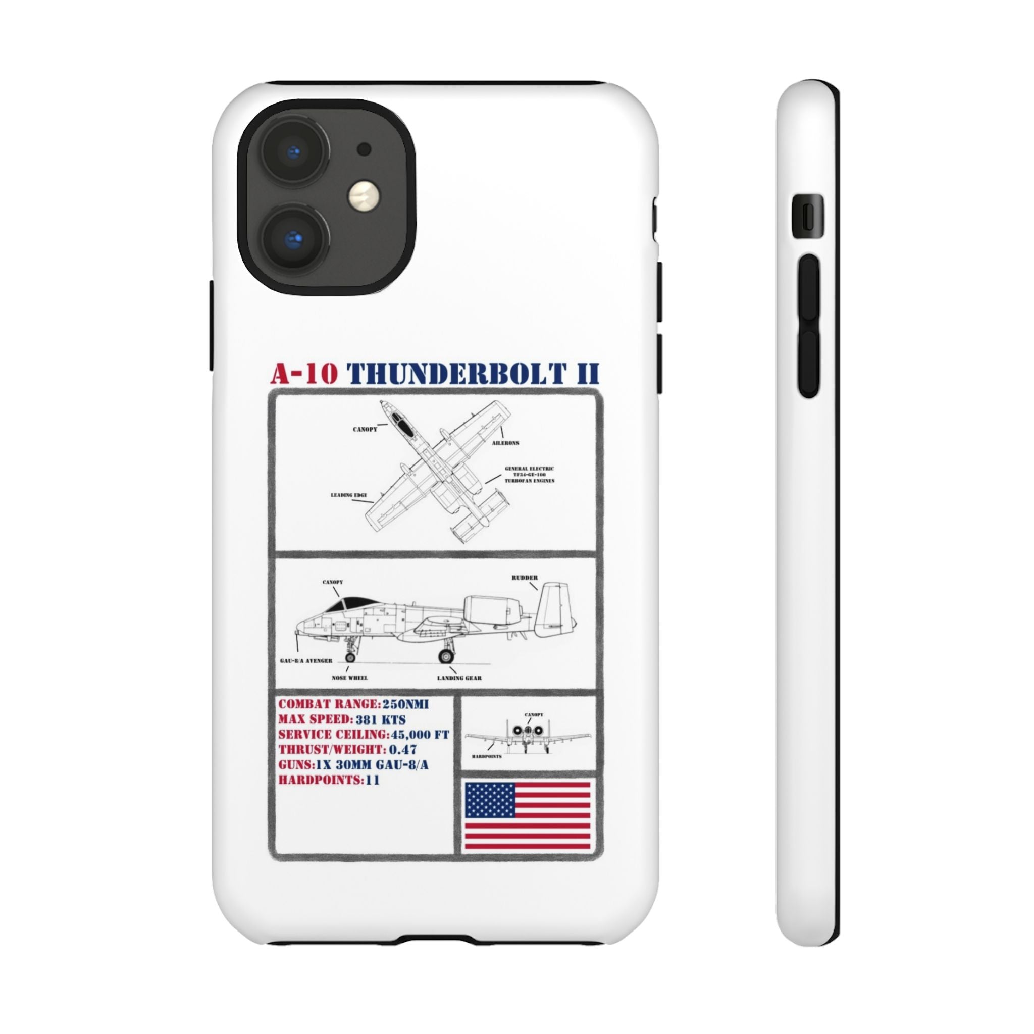 A-10 Thunderbolt Schematic edition phone case (USAF Colour-Way)
