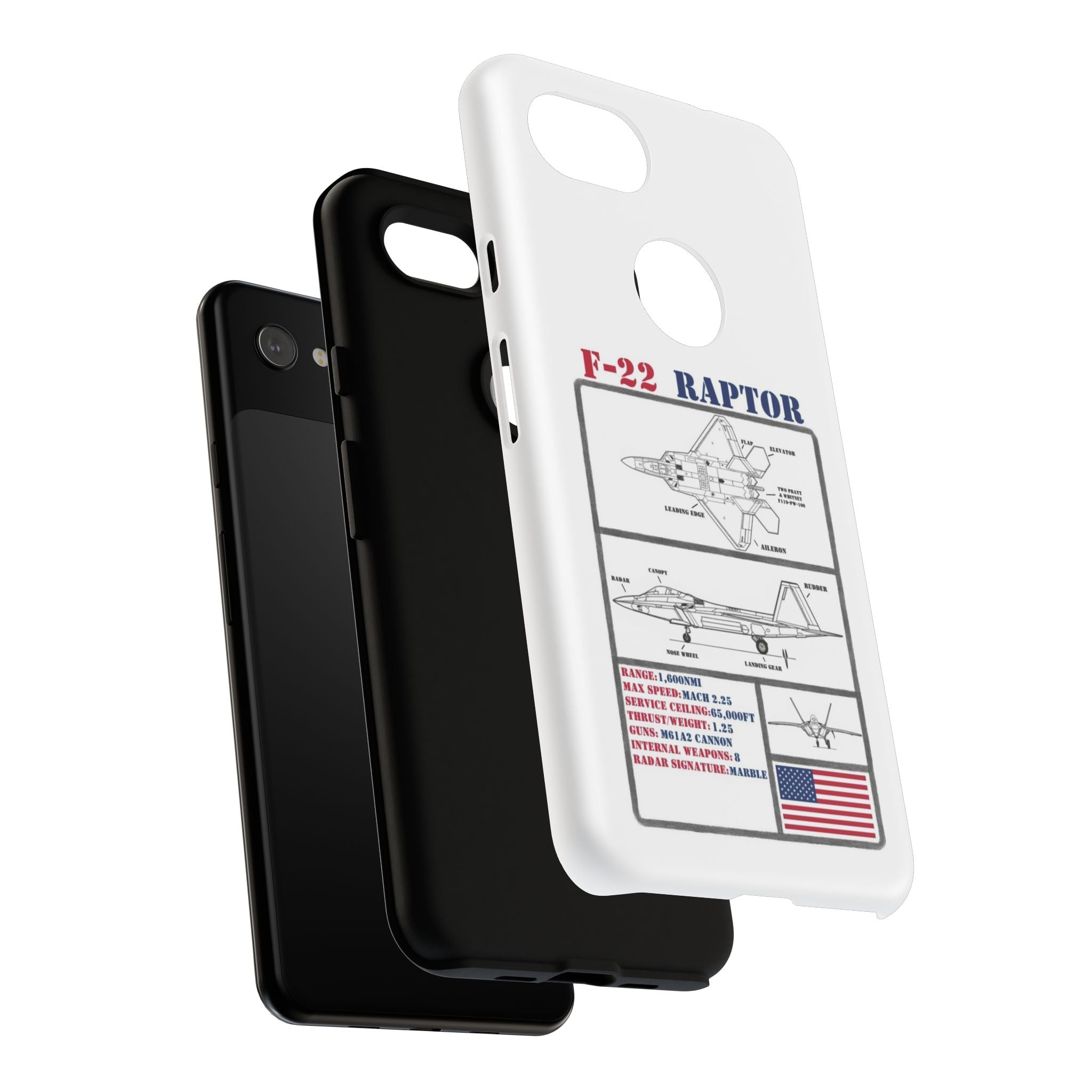 F-22 Raptor Schematic edition phone case (USAF Colour-Way)