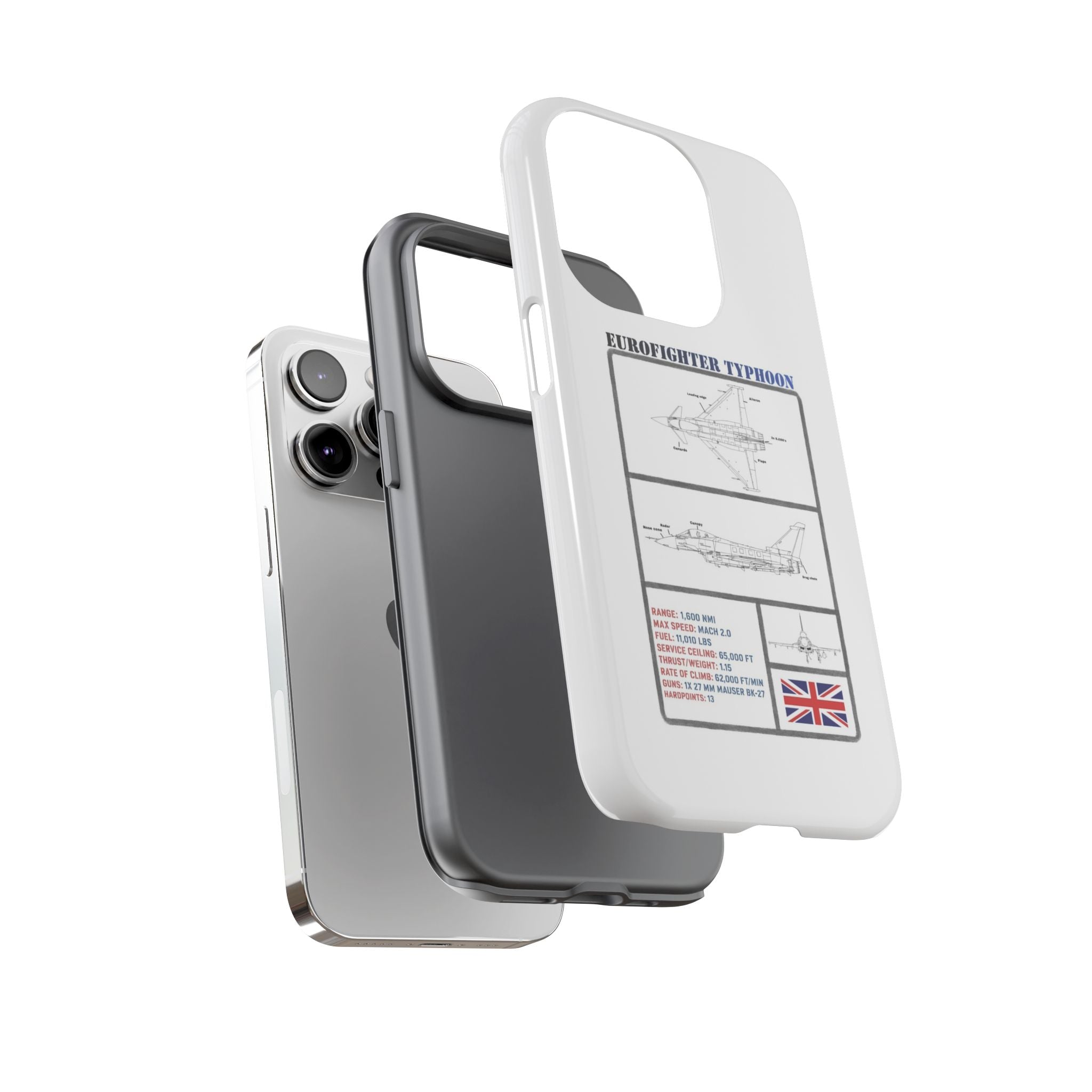Eurofighter typhoon Schematic edition phone case (RAF Colour-Way)
