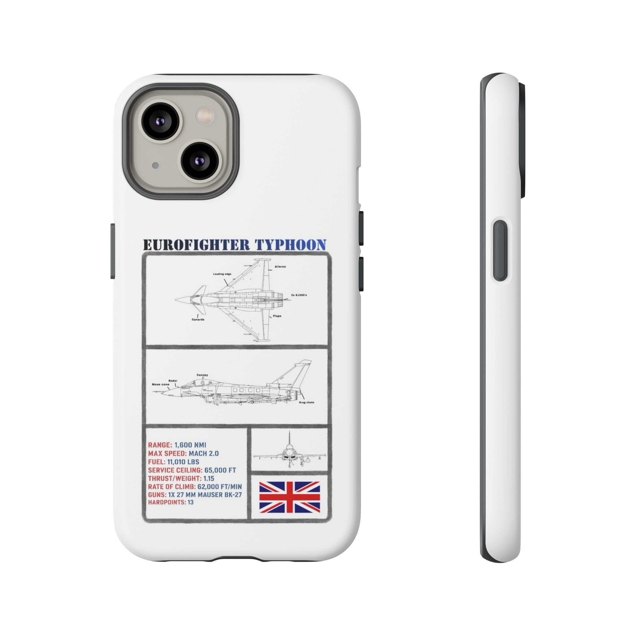 Eurofighter typhoon Schematic edition phone case (RAF Colour-Way)
