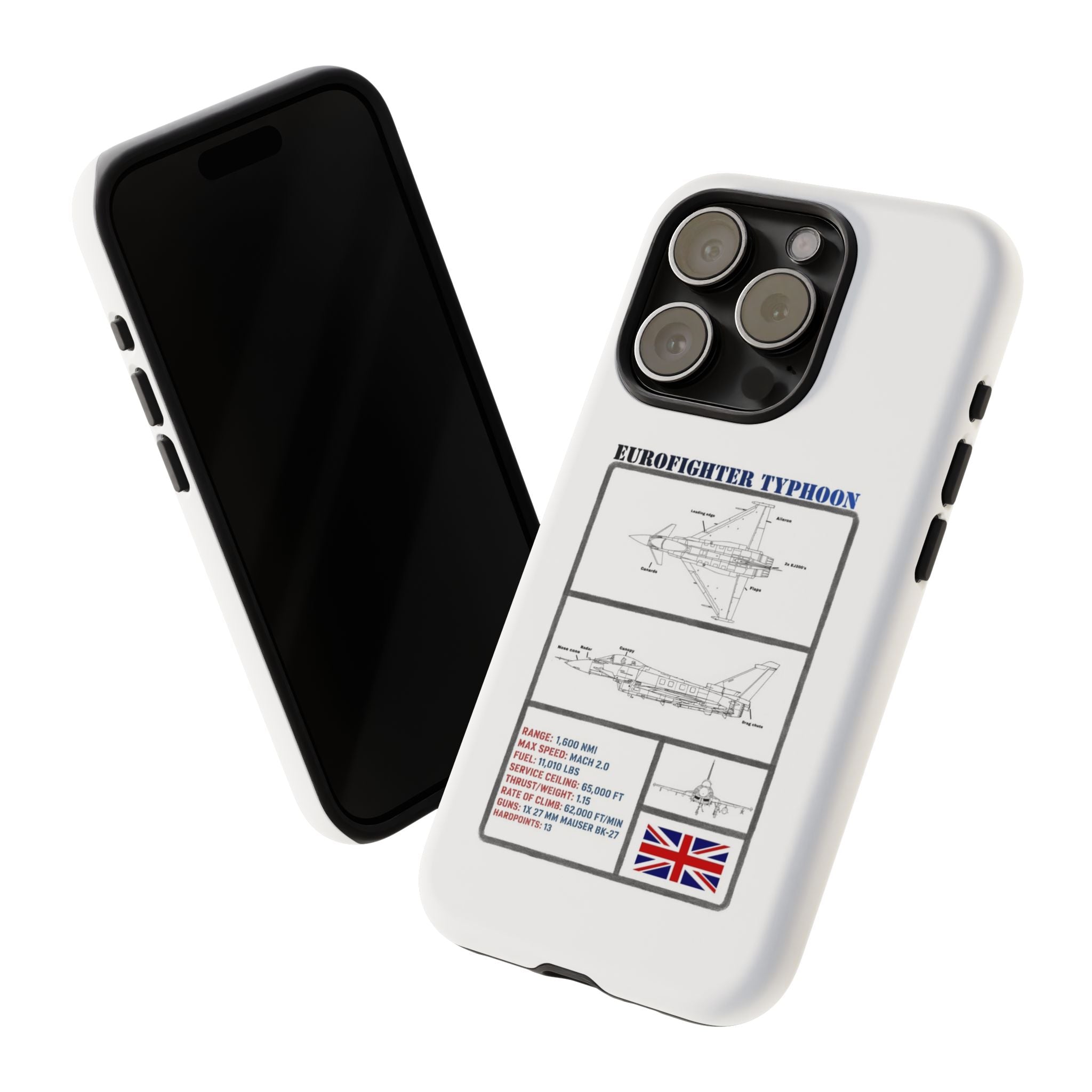 Eurofighter typhoon Schematic edition phone case (RAF Colour-Way)