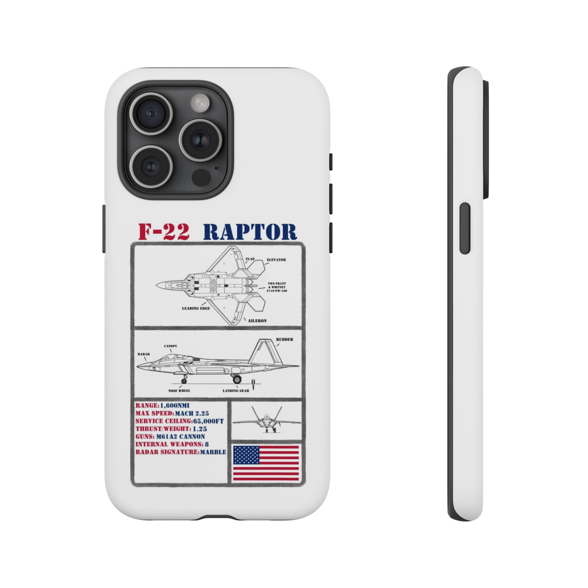 F-22 Raptor Schematic edition phone case (USAF Colour-Way)