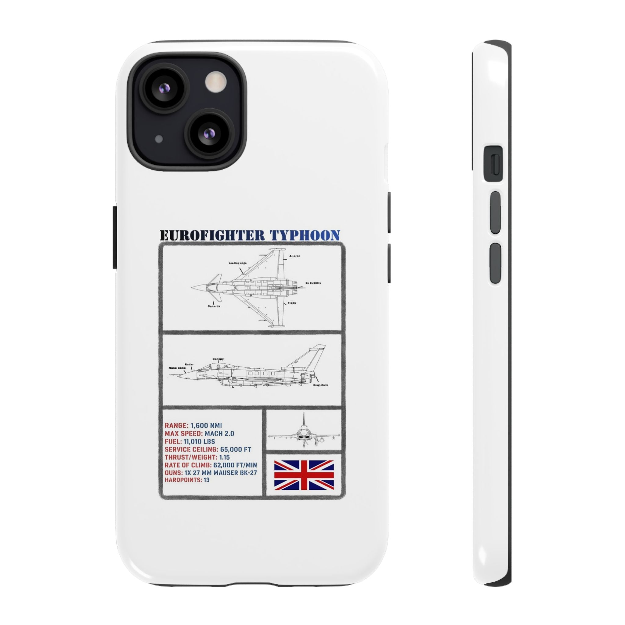 Eurofighter typhoon Schematic edition phone case (RAF Colour-Way)