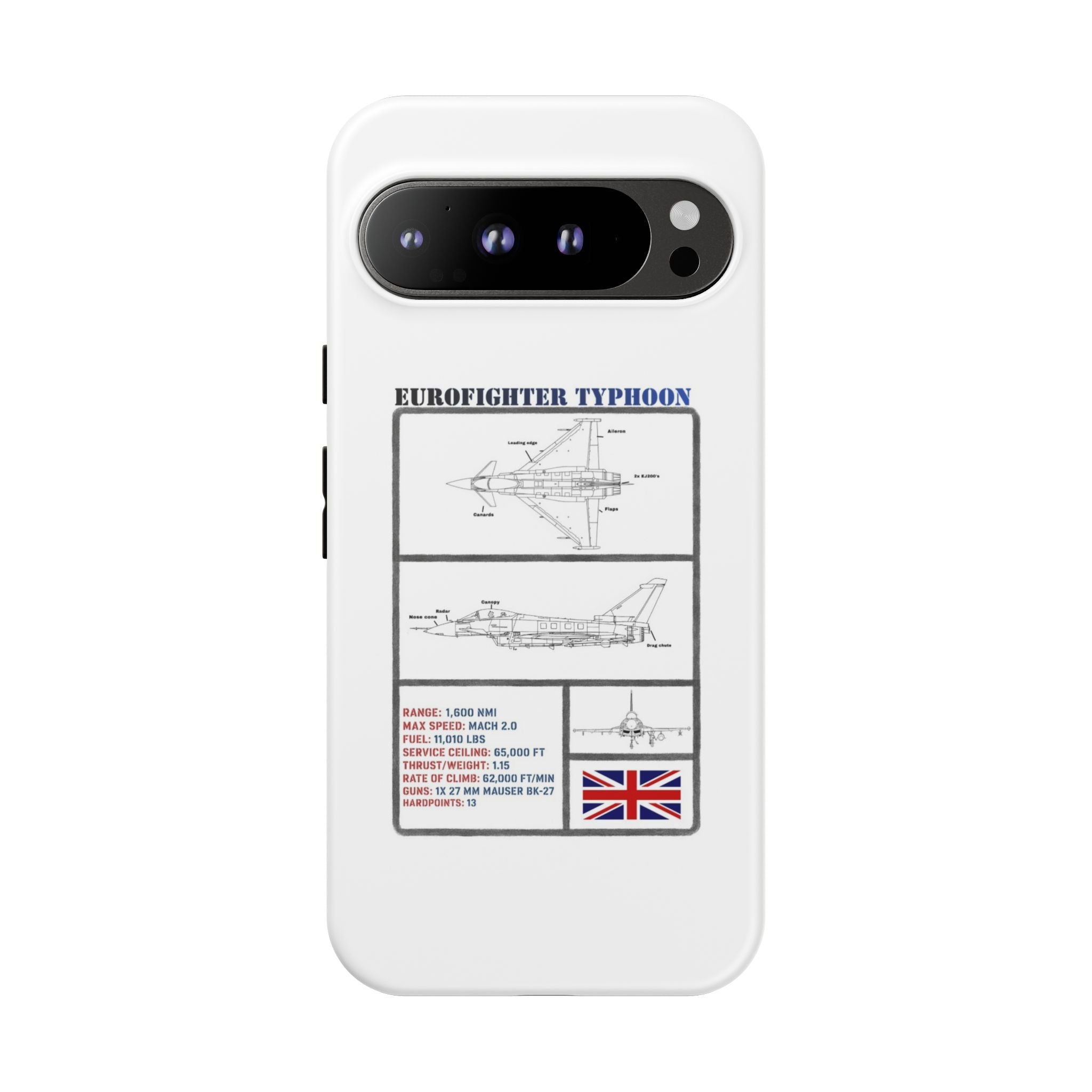 Eurofighter typhoon Schematic edition phone case (RAF Colour-Way)