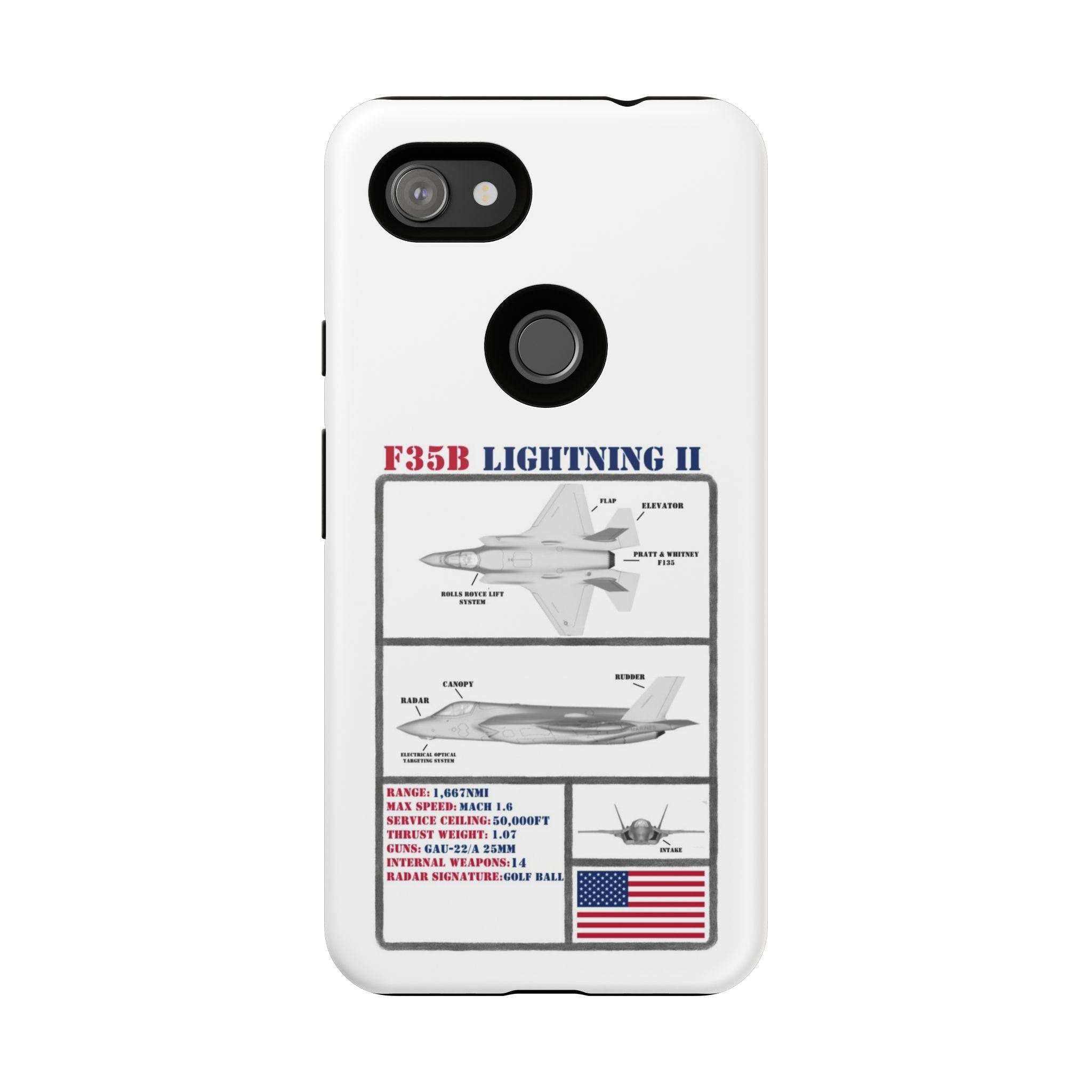 F-35 Lightning II Schematic edition phone case (USAF Colour-Way)