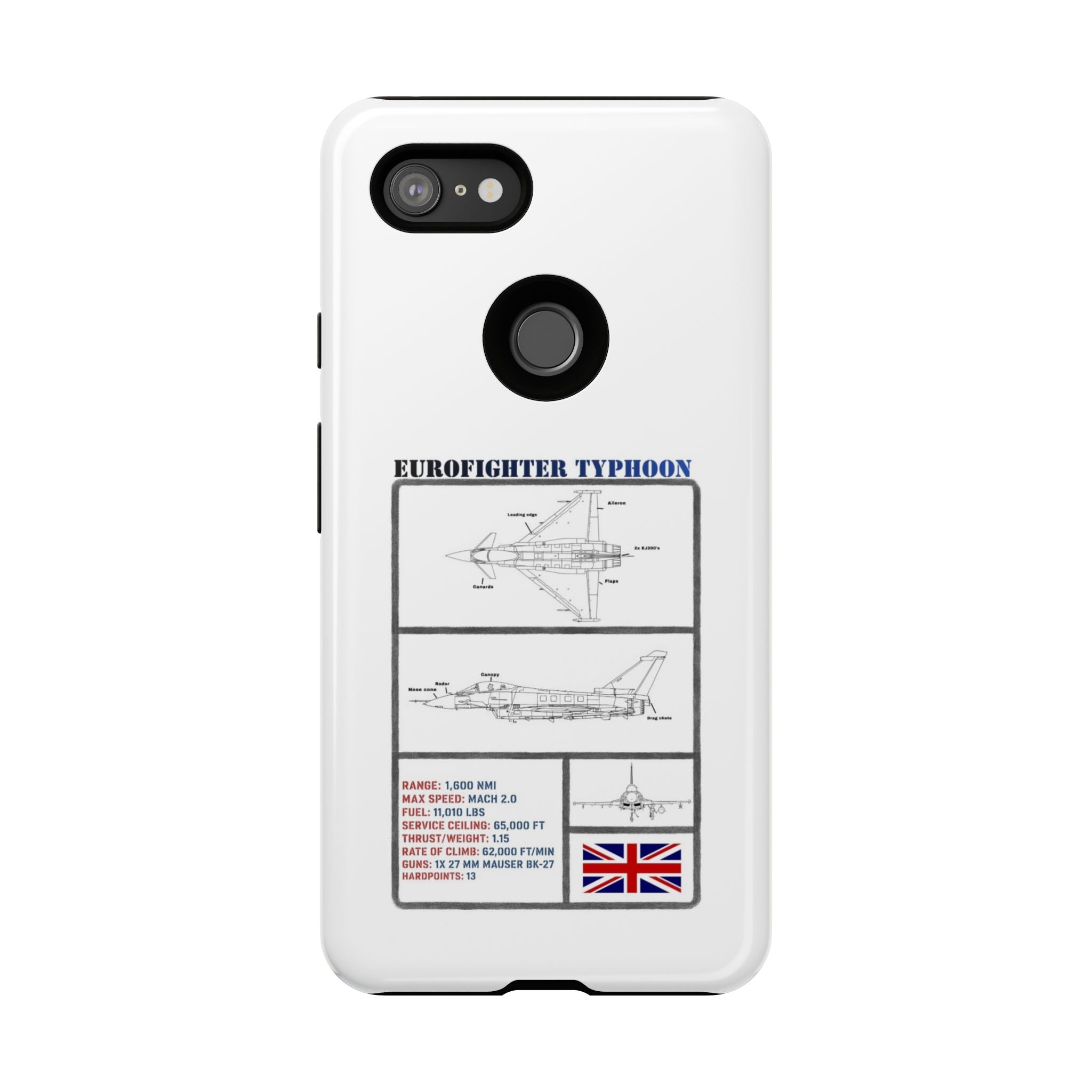 Eurofighter typhoon Schematic edition phone case (RAF Colour-Way)