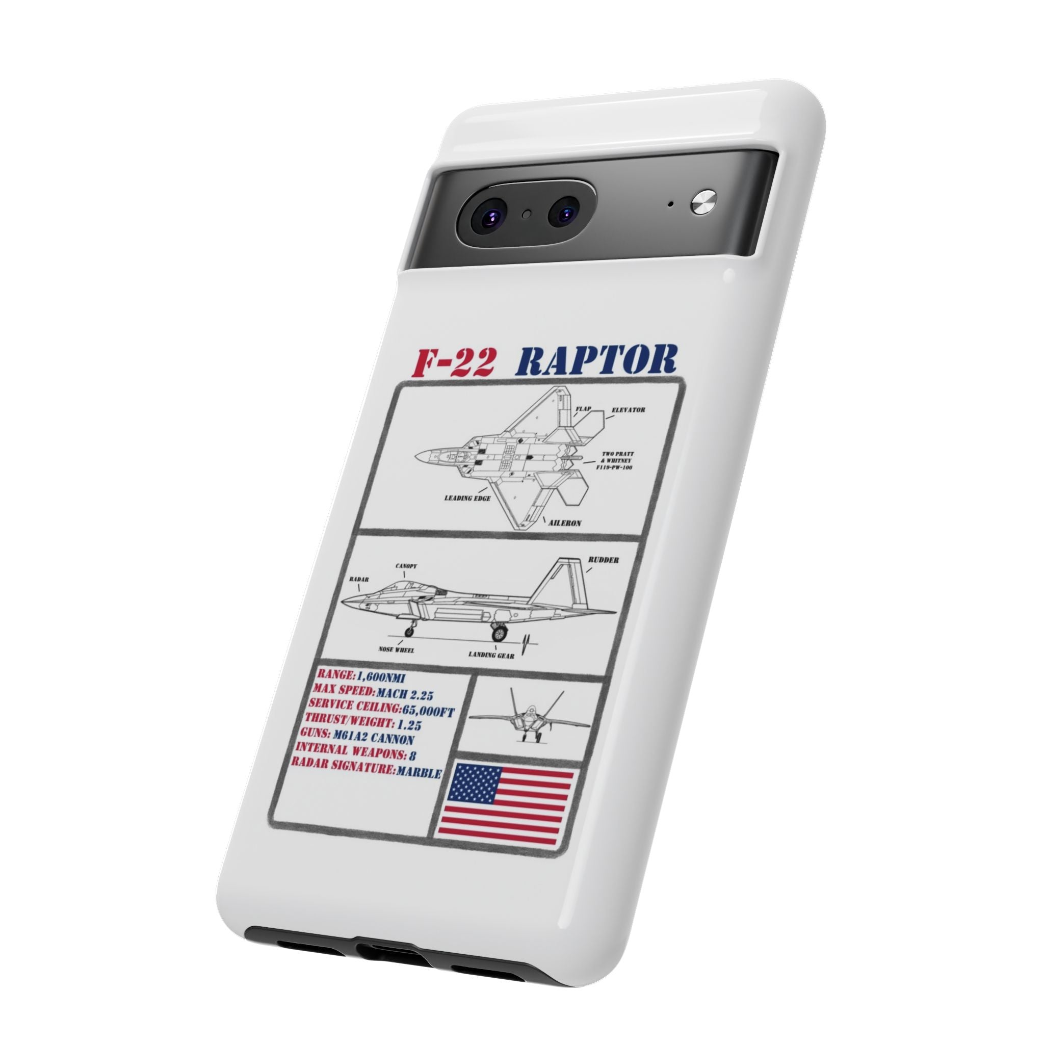 F-22 Raptor Schematic edition phone case (USAF Colour-Way)